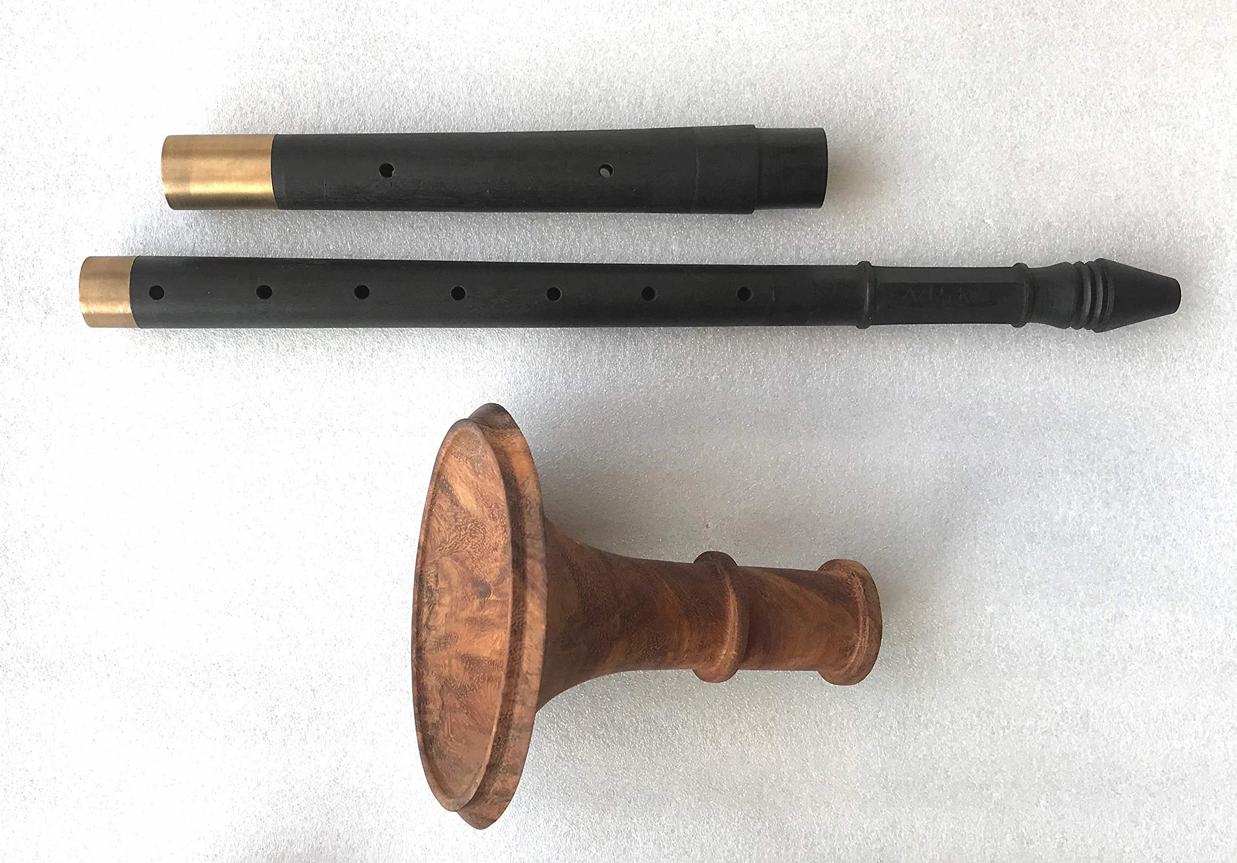 Nadaswaram, Shehnai dell'India meridionale, strumento a fiato classico carnatico, pieghevole, 3 pezzi, 7 + 4 fori, 86 cm, in legno