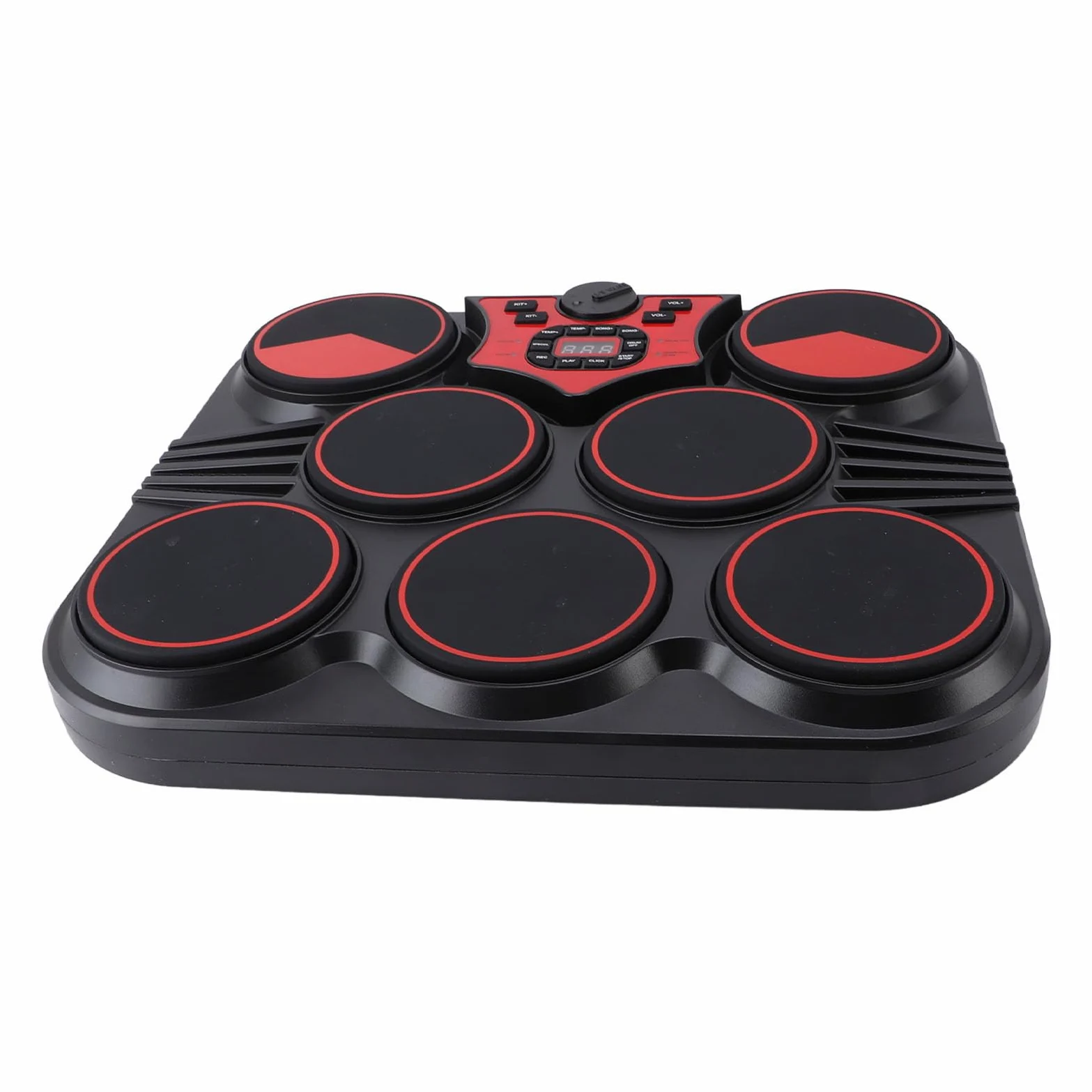Set di batteria elettronica 7 pad, pad per batteria elettrica da tavolo, ritmi multisuono con batteria ricaricabile USB, kit di batteria digitale portatile per professionisti