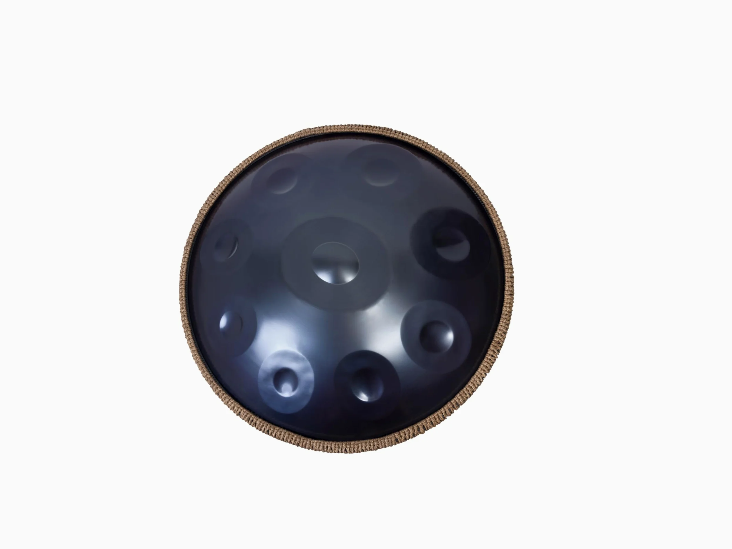 Handpan - Tamburo 55,9 cm, 9 note D Kurd 440 Hz, custodia morbida, bacchette, supporto, adesivi note, panno pulizia, video performance artista