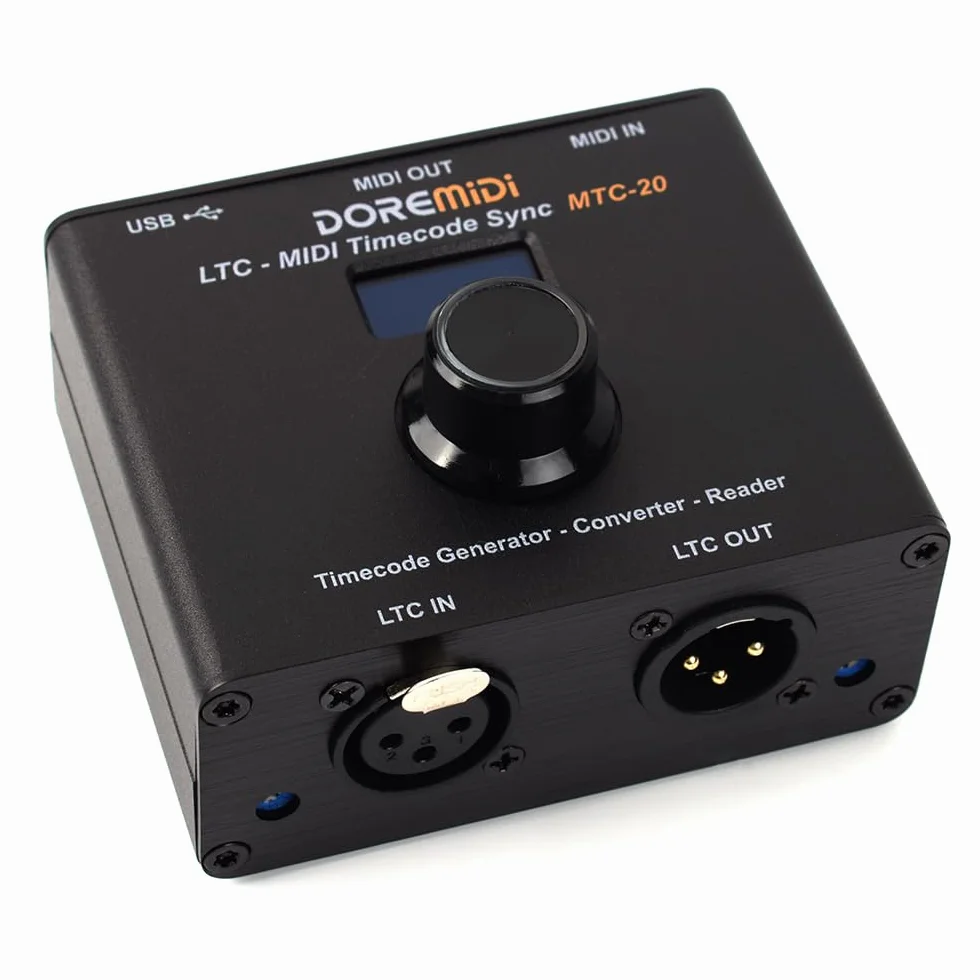 Dispositivo LTC-MIDI Timecode Sync (MTC-20) per sincronizzare il codice temporale MIDI e il codice temporale SMPTE LTC MTC-20