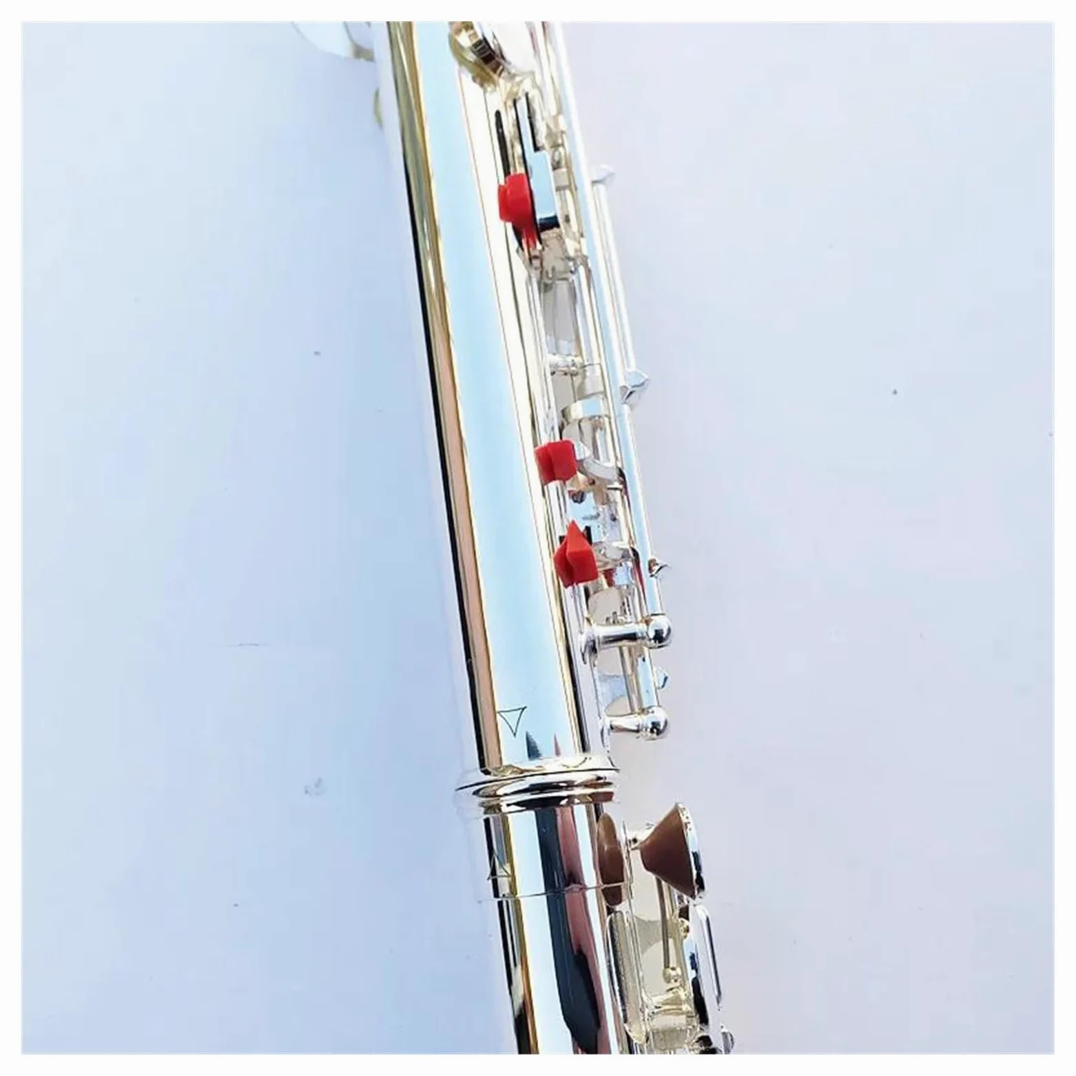 Set di flauti a 16 Fori Chiusi con Chiave di Mi, Flauto Placcato in Argento, Tono di Do, Materiale in Rame Bianco, Strumento Orizzontale.,