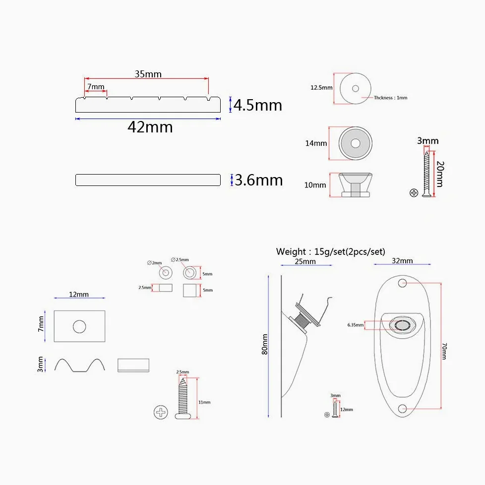 Kit completo di accessori fai da te per chitarra elettrica ST Style, con battipenna precablato, ponte SSS e accessori