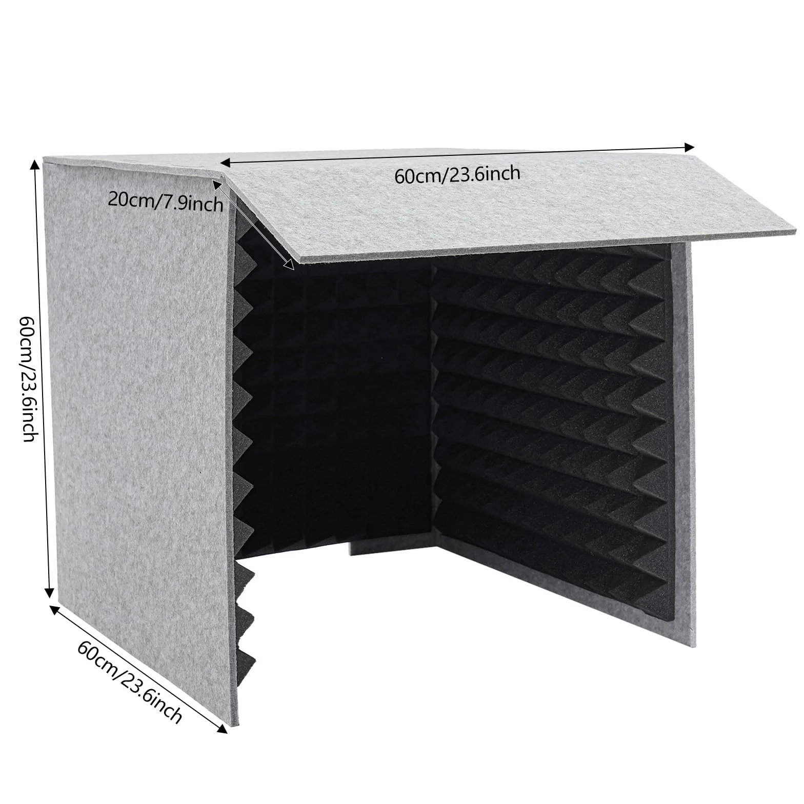 Copertura insonorizzante per desktop, cabina vocale, portatile, schermatura fonoassorbente, microfono in schiuma isolante, 60 x 60 x 60 cm, per registrazioni vocali e streaming live