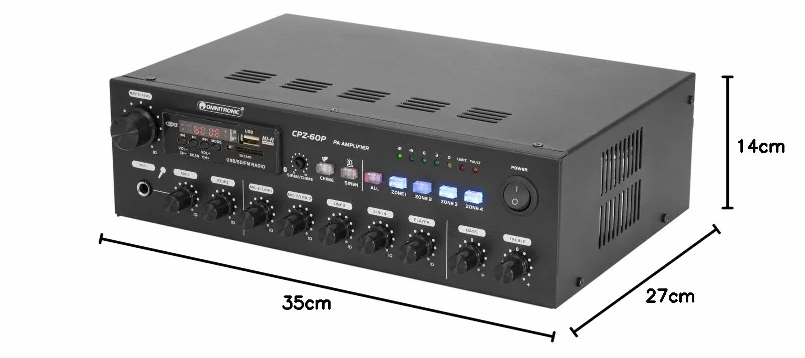 OMNITRONIC CPZ-60P PA Mixer Amplifiatore Mixing Amplifier