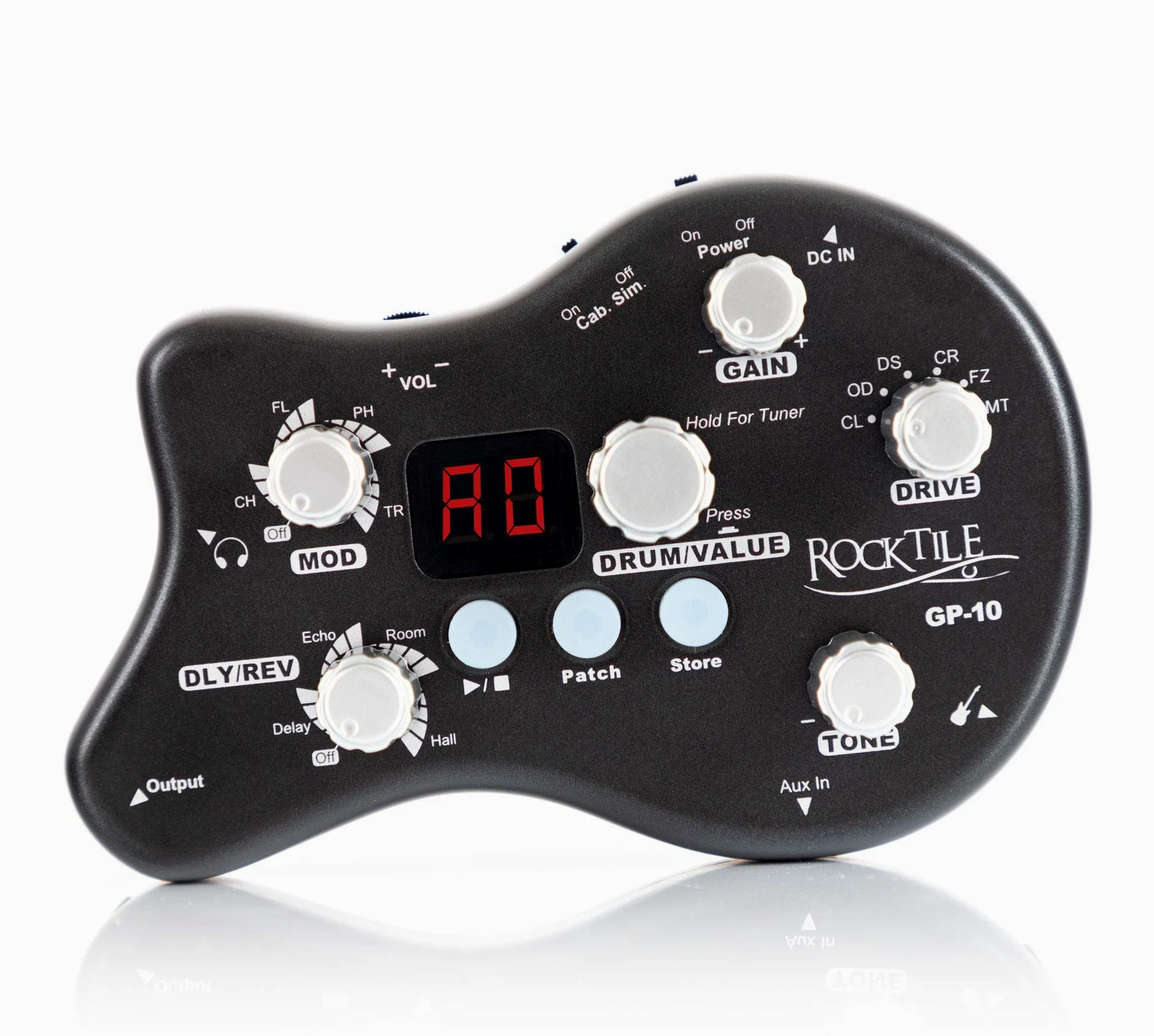 Rocktile GP-10/ BB-820CW Set Amplificatore per Chitarra, Flanger, Phaser | Amplificatore per Cuffie, Amplificatore per cuffie portatile e multieffetto, Controlli Gain e Tone, Accordatore integrato