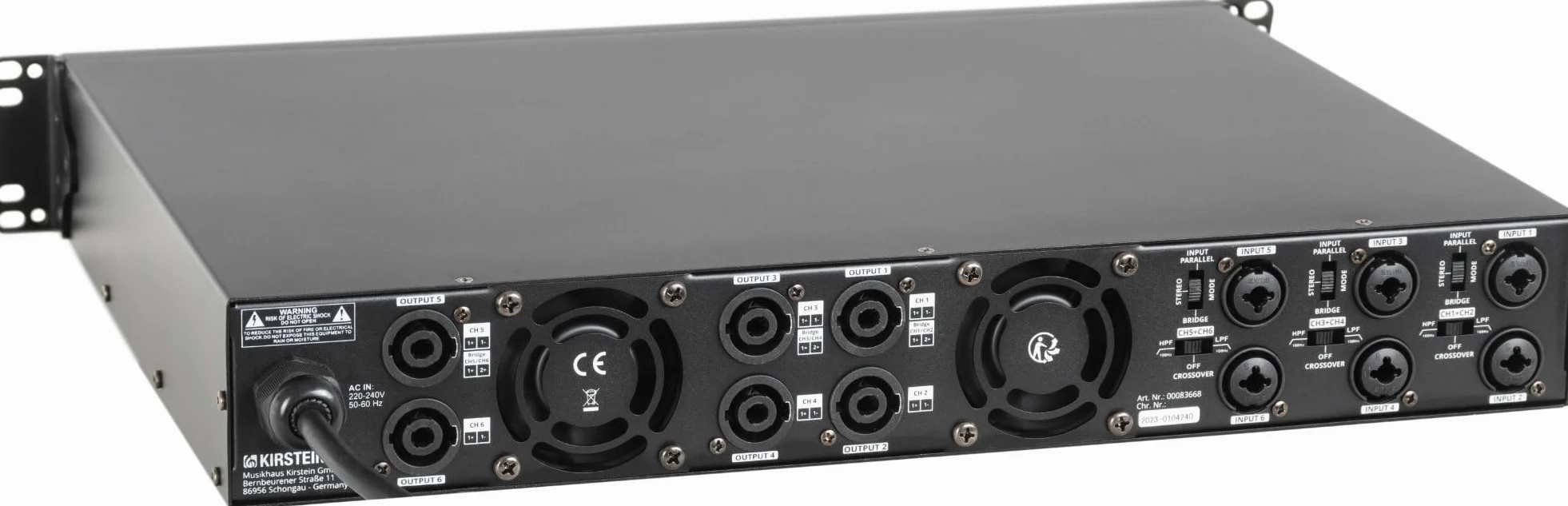 Pronomic MC6-400 Finale - Potenza in uscita (4 Ohm): 6x 600 Watt - Modalità Stereo, Parallel o Bridged - Frequenza crossover regolabile - Tipo di circuito: Class D
