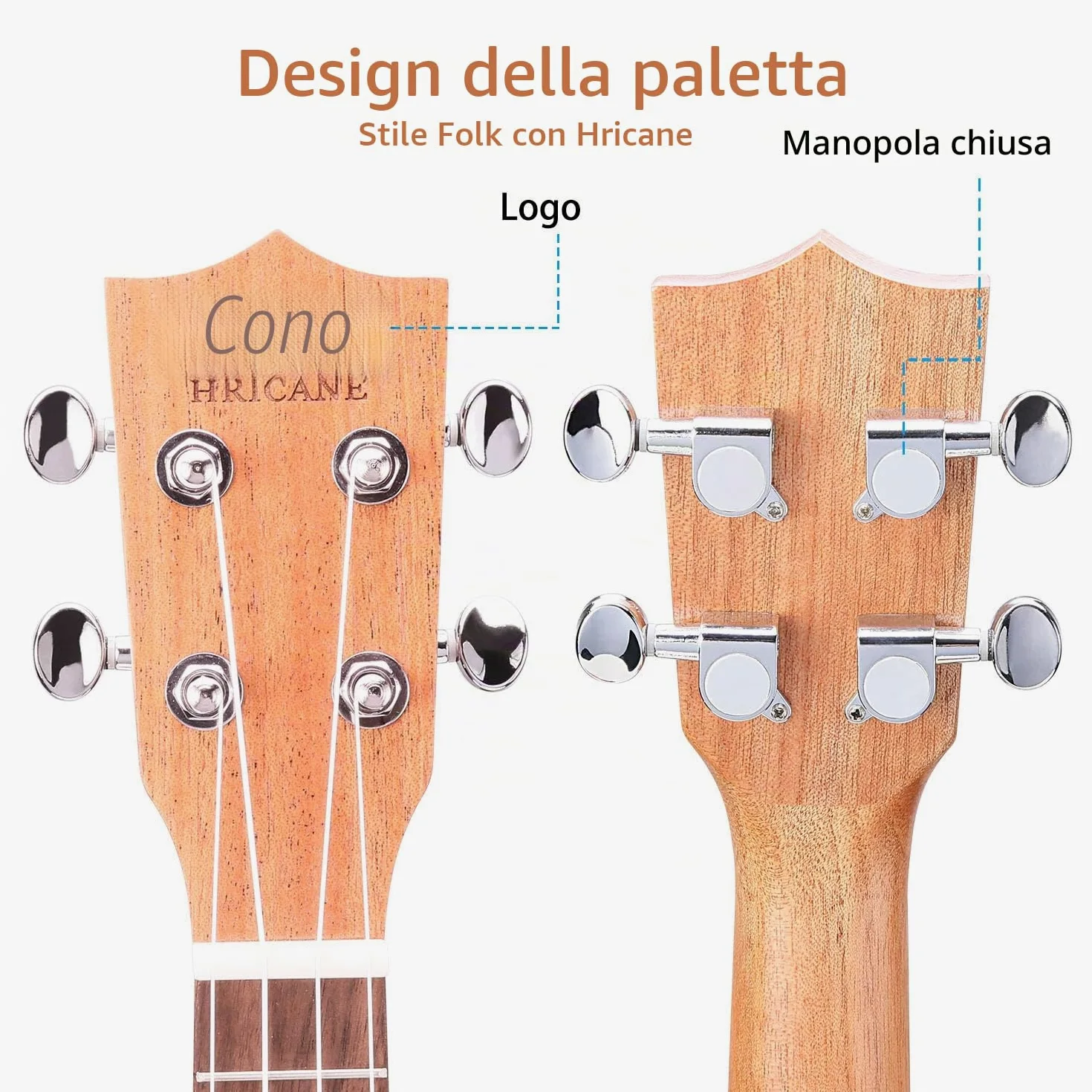 Ukulele Soprano da 21 pollici, ukulele in mogano per adulti e bambini principianti con borsa e corde