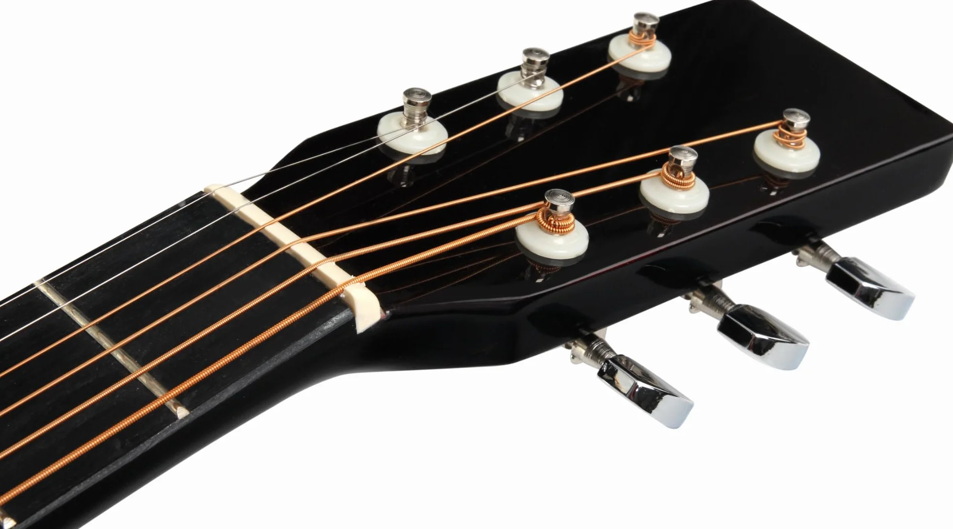 Classic Cantabile WS-10BK-LH Chitarra Acustica Western Nera Modello Mancino | Stile Dreadnought, 6 Corde, 20 Tasti, Ponticelli: Nickel Argento, Tavola, Fondo, Fasce: Tiglio Laminato, Tastiera, Scala: 64