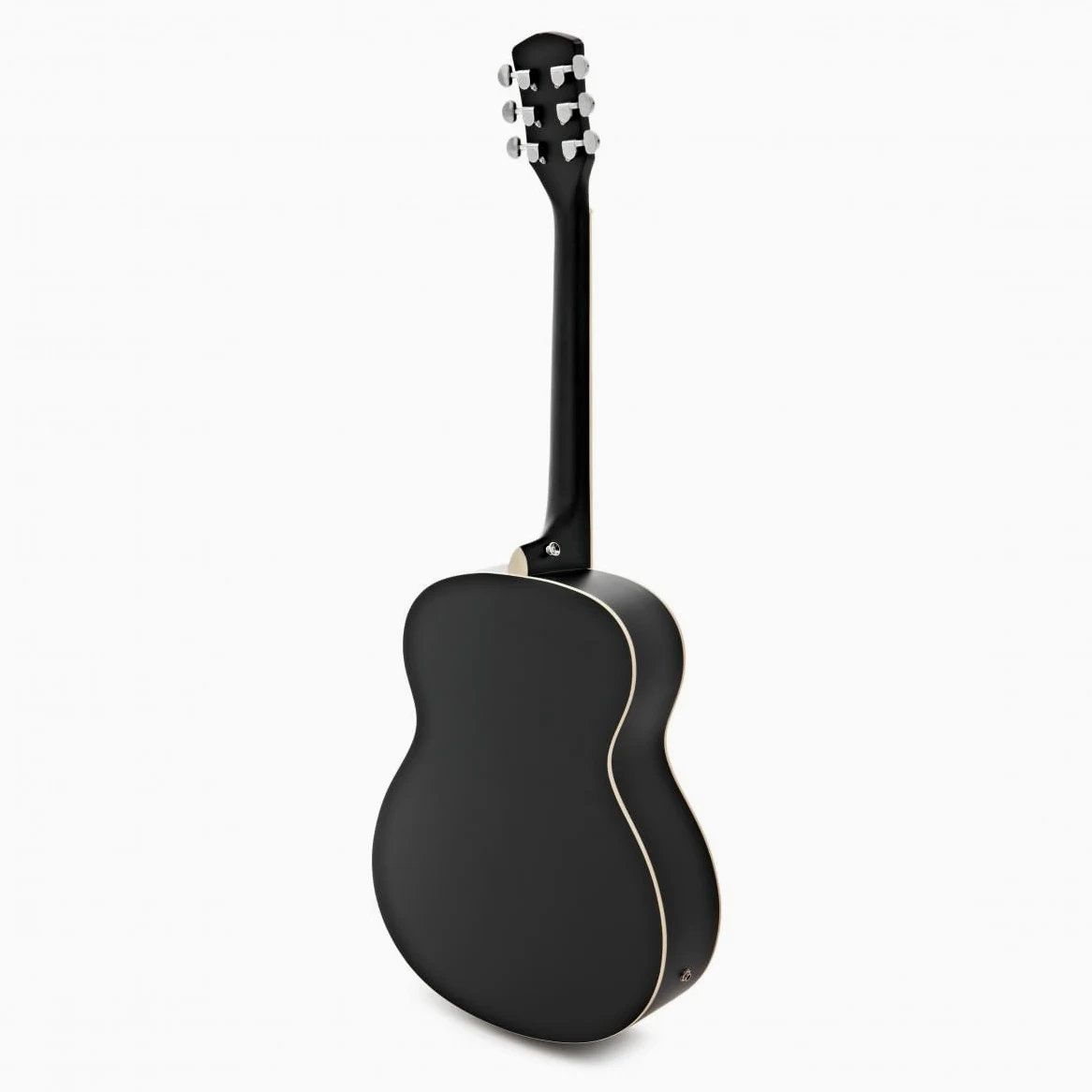 Chitarra acustica mancina Student di Gear4music, nera | Per suonatori mancini in crescita, costruzione in tiglio per un tono brillante ed equilibrato, manico a C comodo