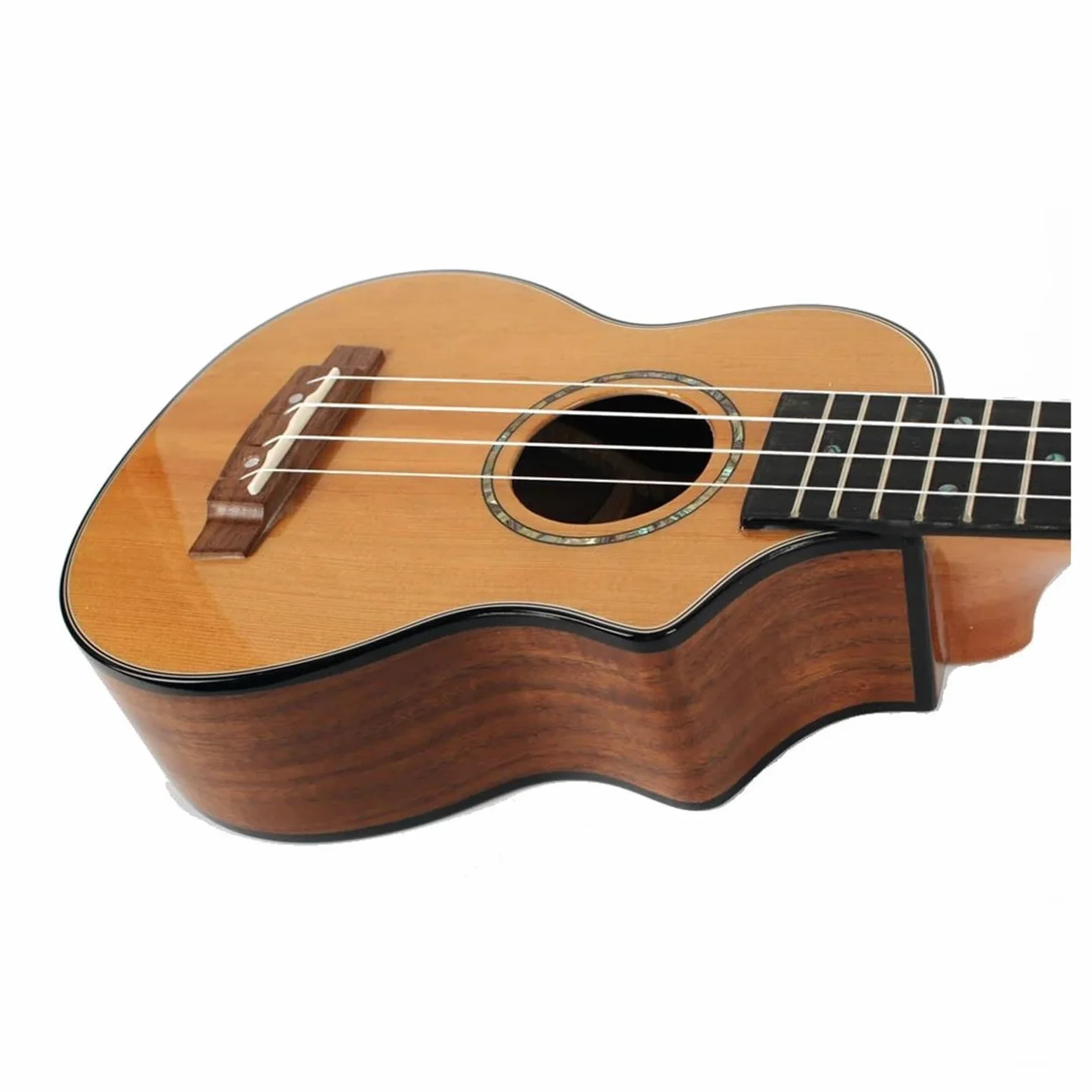 Ukulele Lucido A Spalla Mancante In Legno Massello Adatto Per L'uso Professionale Di Strumenti A Corda Ukulele