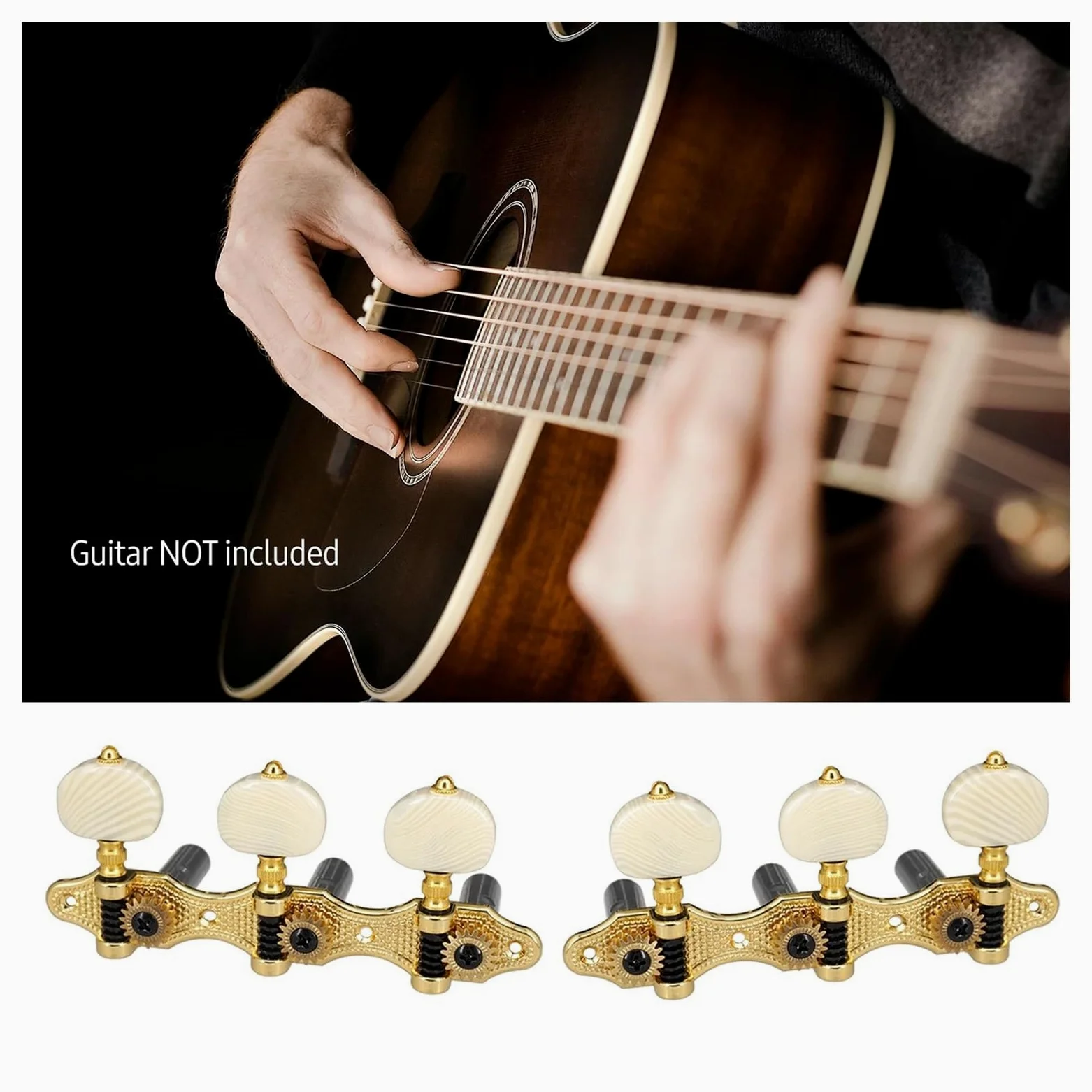 Confezione da 2 pezzi di ricambio per accordatori per chitarra classica 3L3R Piroli Per Accordatura Per Chitarra