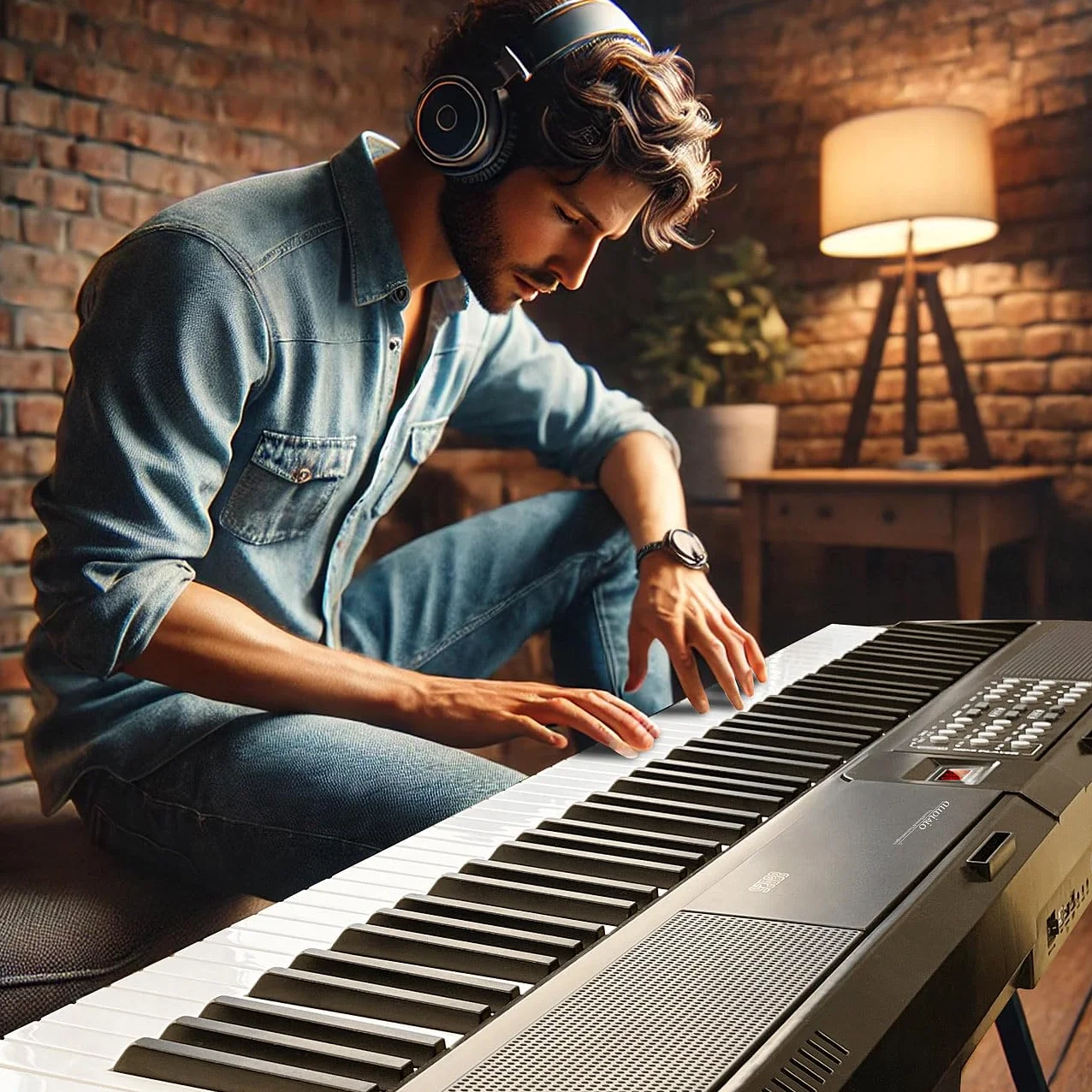 auvisio E-Piano digitale con 88 tasti hammer action e supporto, Bluetooth, MIDI USB, pedale sustain