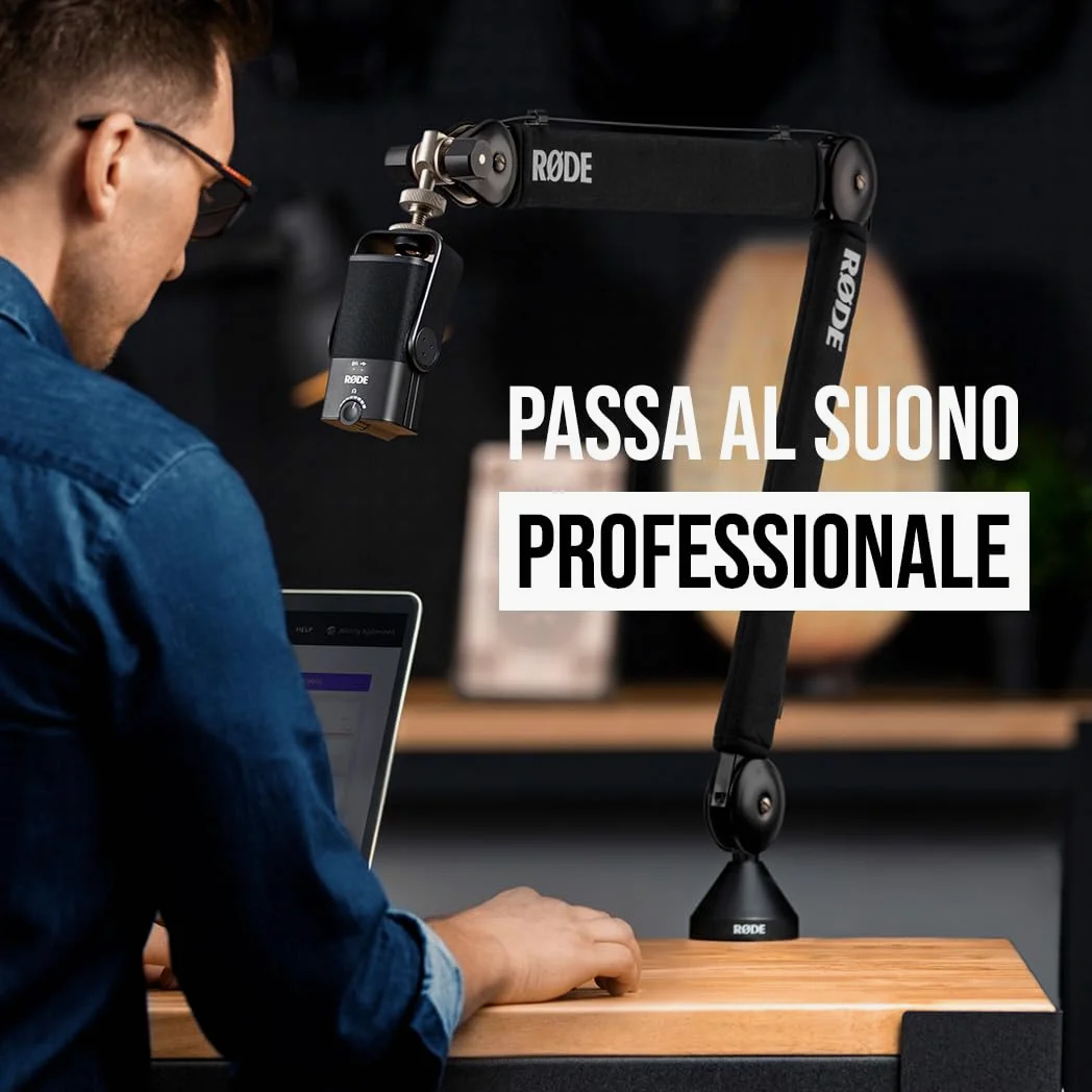 RØDE NT-USB Mini Microfono a Condensatore USB di Qualità da Studio Versatile con Software Gratuito per Podcasting, Streaming, Gaming, Produzione Musicale, Registrazione Vocale e di Strumenti