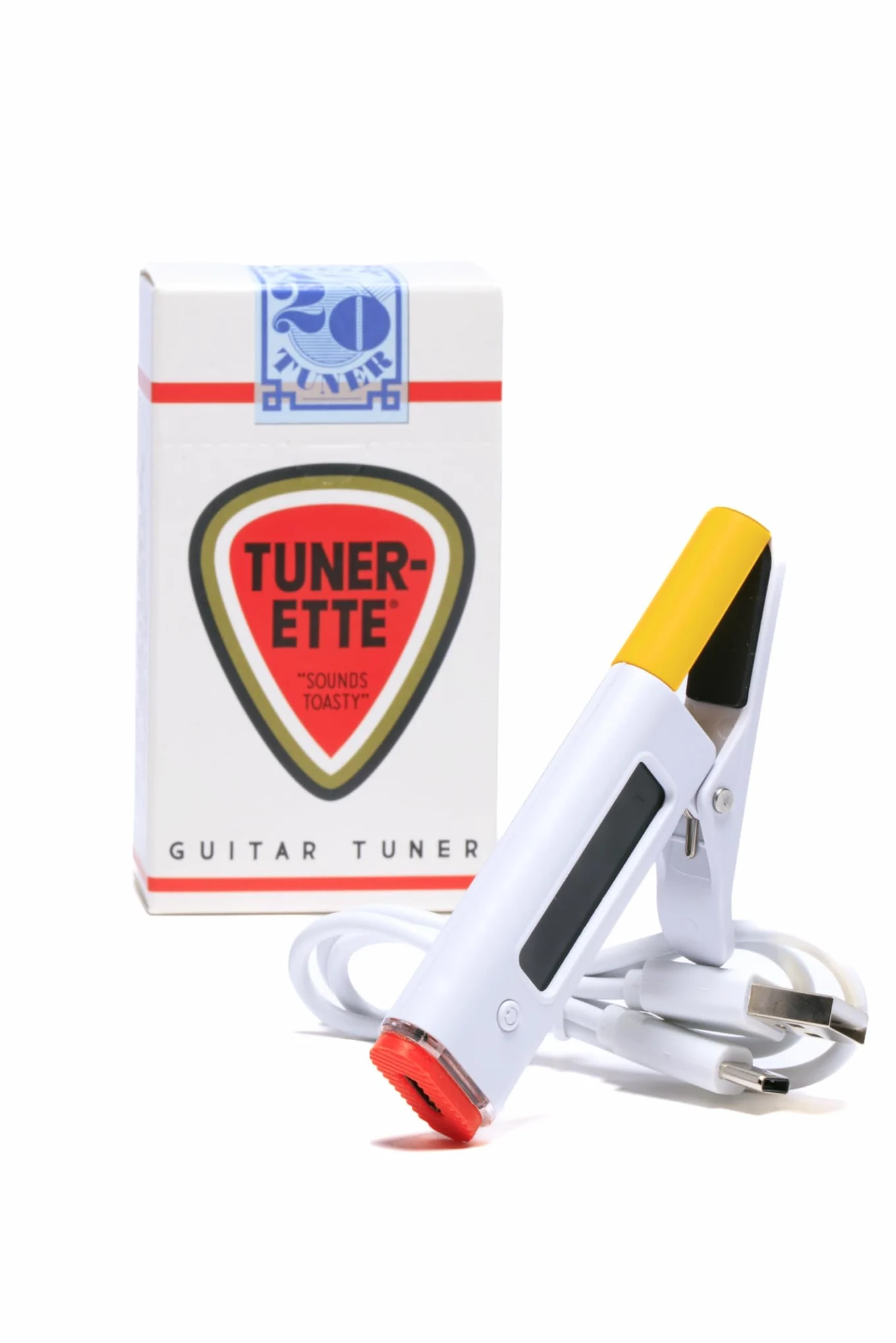 Accordatore a clip per chitarra elettrica acustica basso e ukulele, accordatore cromatico ricaricabile USB C con design retrò