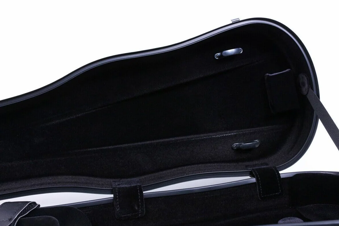 Custodia rigida per violino 4/4, leggera, in fibra di carbonio, robusta, protettiva, con cinghie posteriori regolabili e comoda fibbia di bloccaggio, 1,54 kg, rosa (black)