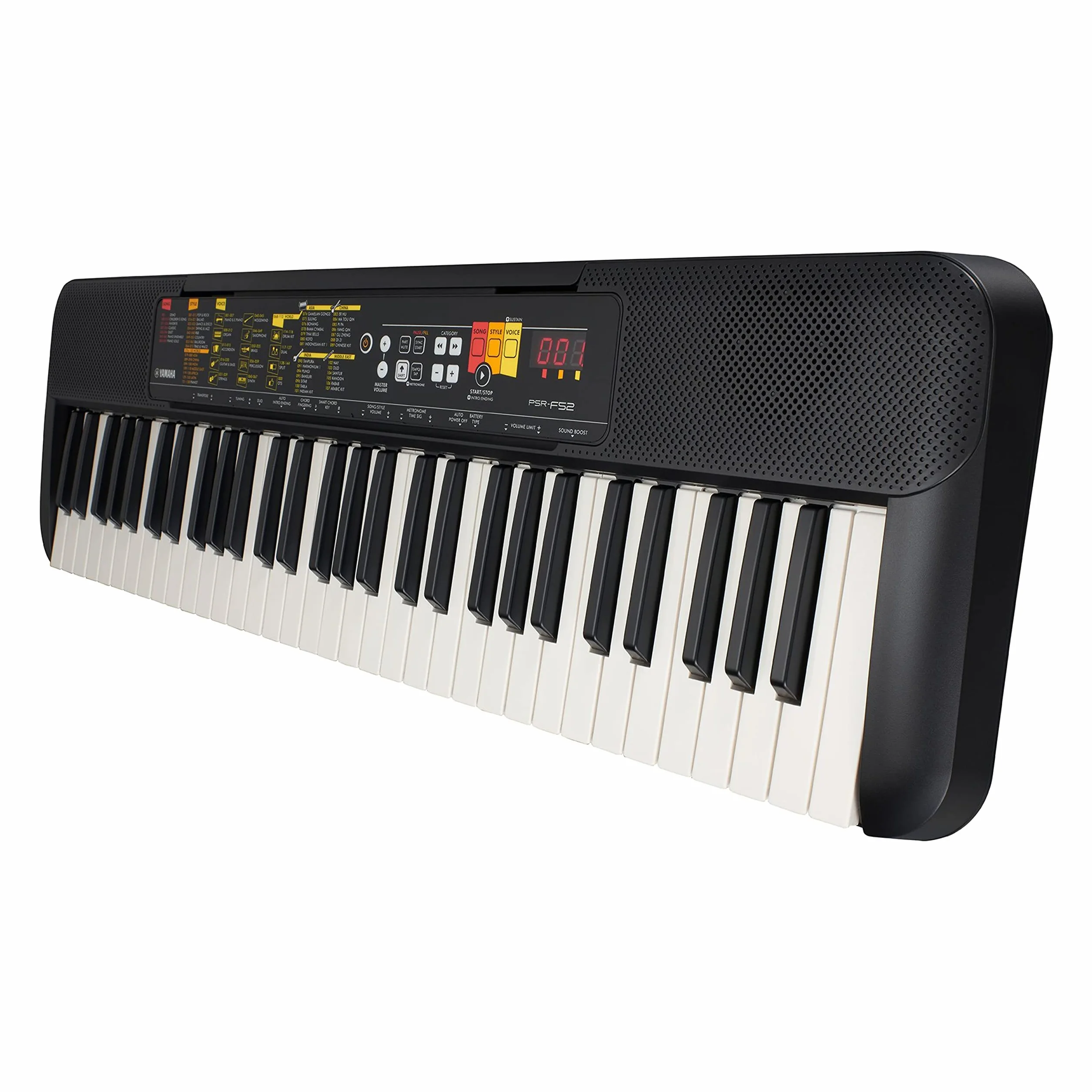 Yamaha - PSR-F52, Tastiera digitale portatile e compatta, 61 tasti, 144 voci di strumenti e 158 stili di accompagnamento, colore nero