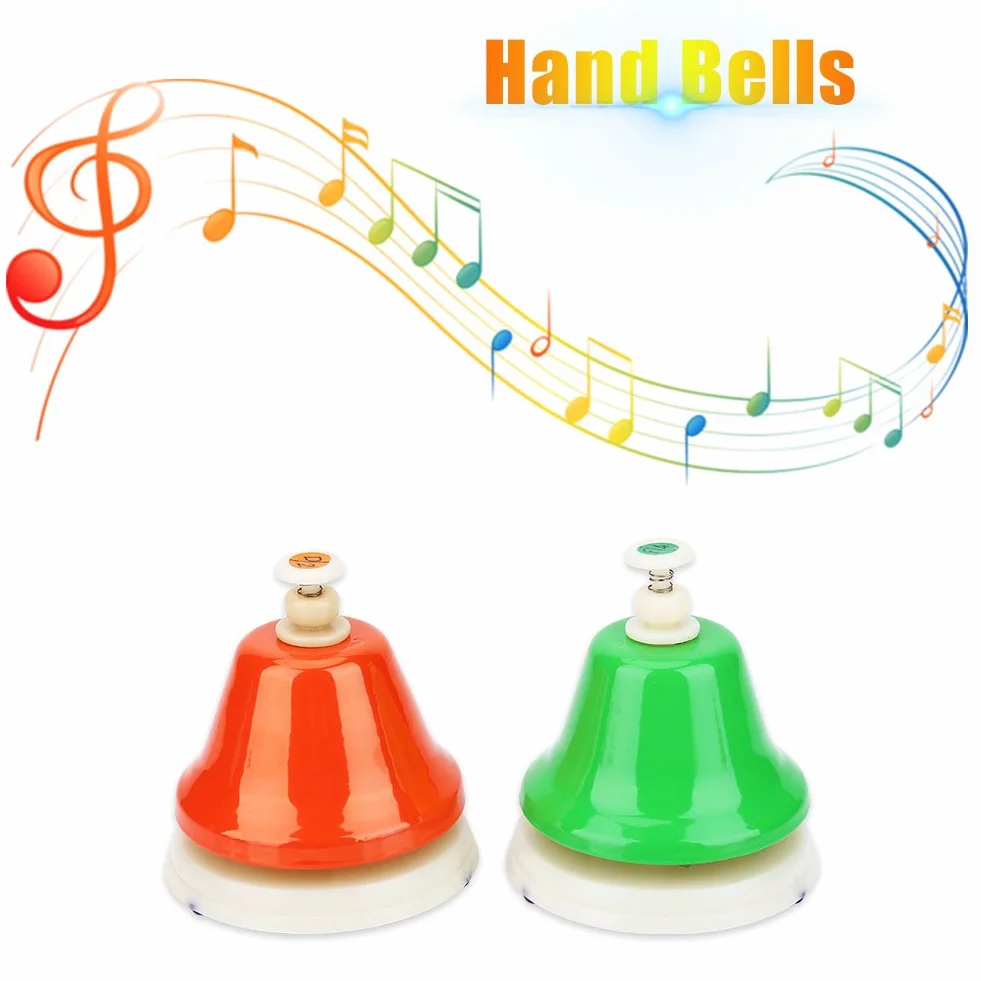 Alomejor Hand Bells Set 8 Note Diatonic Bells per Bambini Strumento Musicale a Percussione Giocattolo