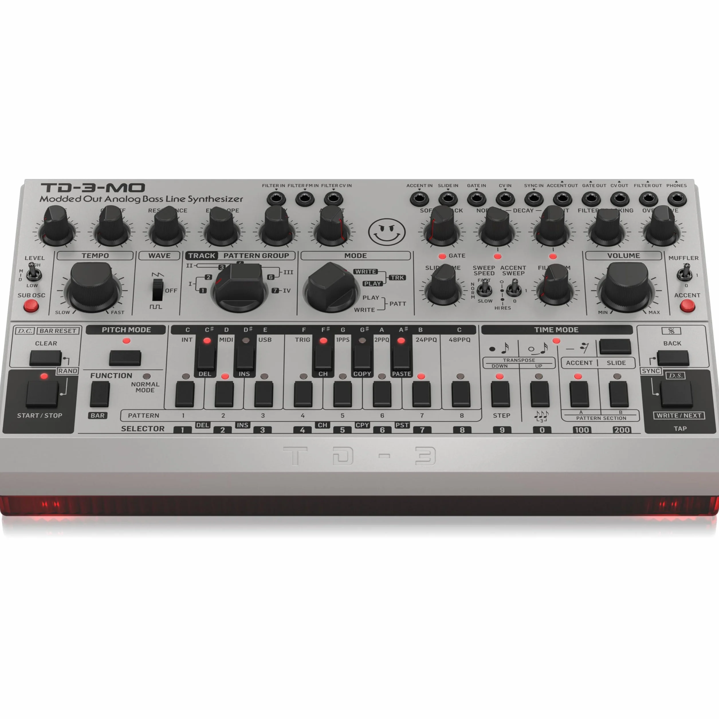 Behringer TD-3-MO-SR Sintetizzatore di linea di basso analogico "Modded Out" con VCO, VCF controllabile tramite MIDI e oscillatore sub-armonico