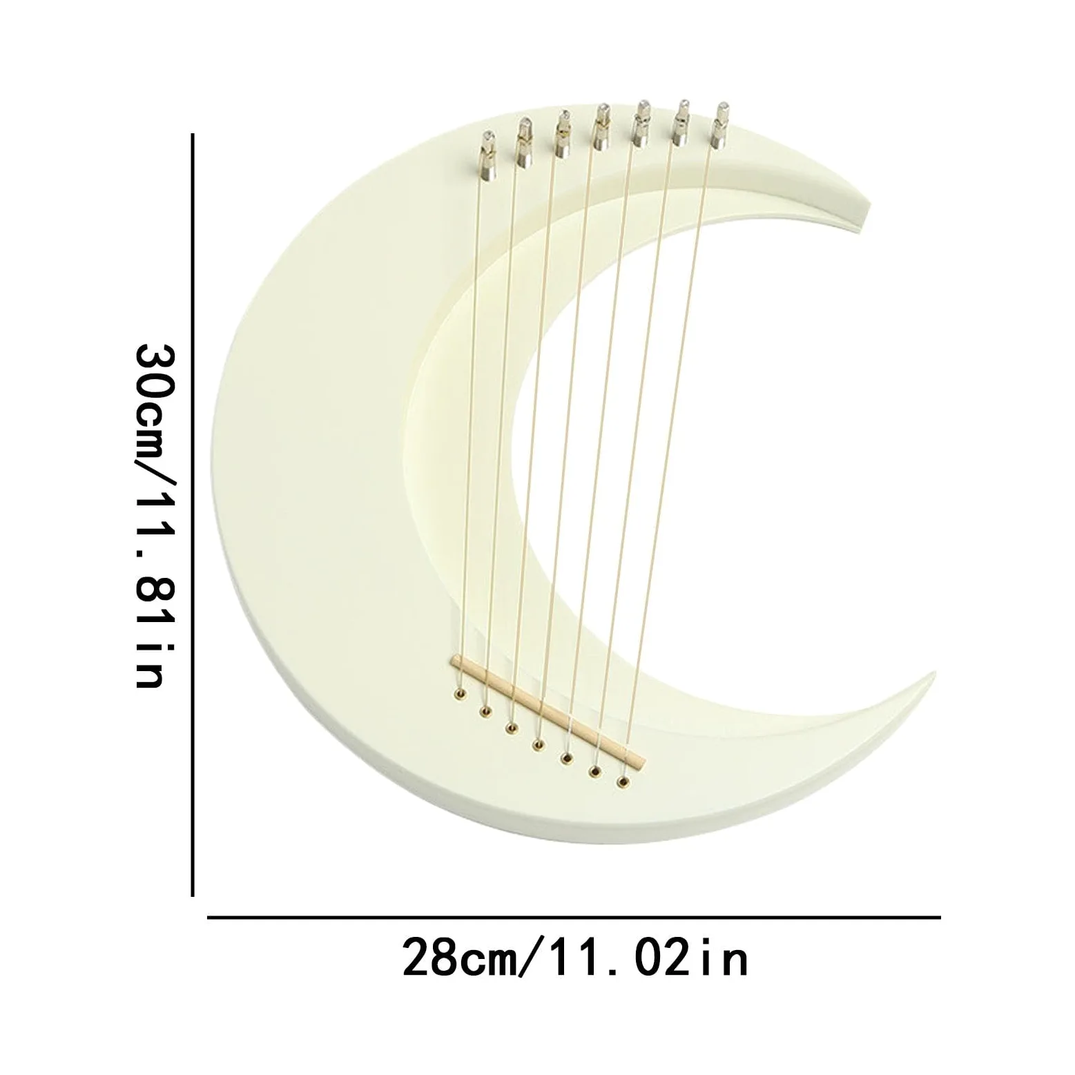 Lira Arpa strumento musicale, Lira Lira Luna 7 corde Lira Piano, strumento | musicale Crescent Strumento musicale portatile con chiave accordatura per gli amanti della musica