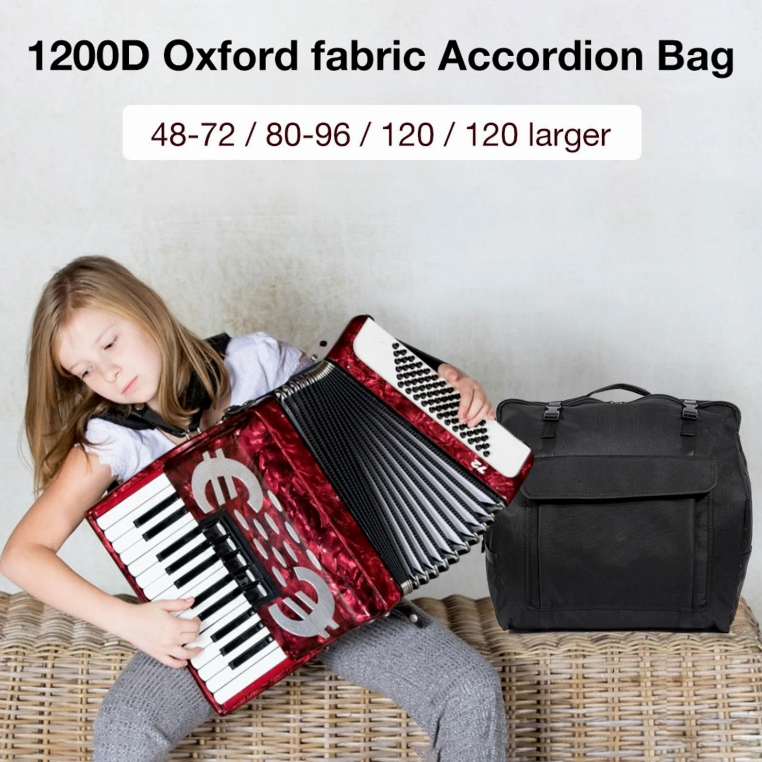 Borsa per fisarmonica - Borsa per organo a bocca con tracolle | Strumento | per il trasporto di strumenti a fisarmonica | Borsa per fisarmonica per musicisti, chitarristi, tecnici del suono