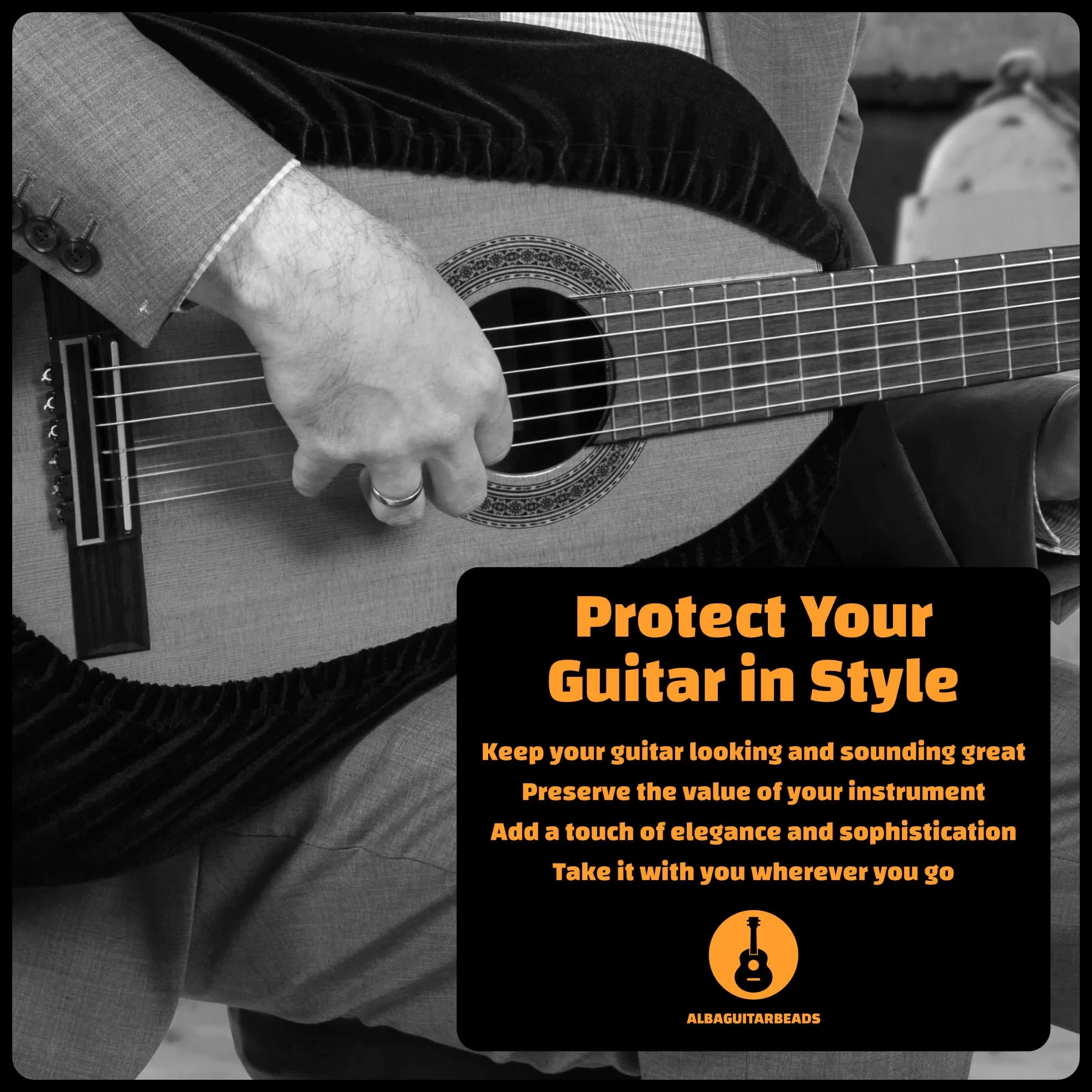 Alba Guitar Dust Cover - Involucro protettivo per chitarre classiche, cover in velluto antipolvere per chitarre acustiche e chitarre elettriche, Rosso