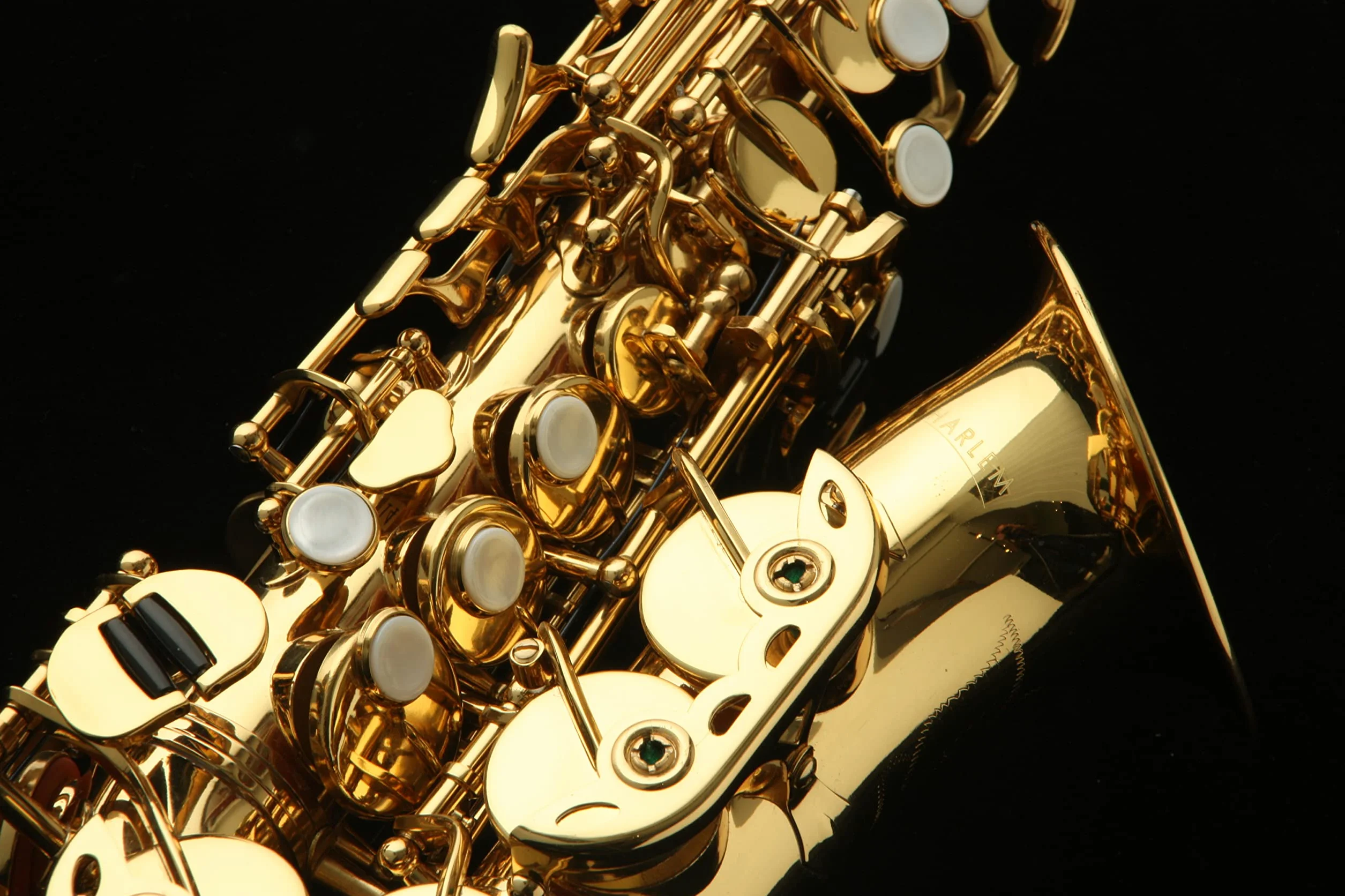 Saxo soprano Curvo Harlem SSC-310 Nuovo! Con astuccio leggero
