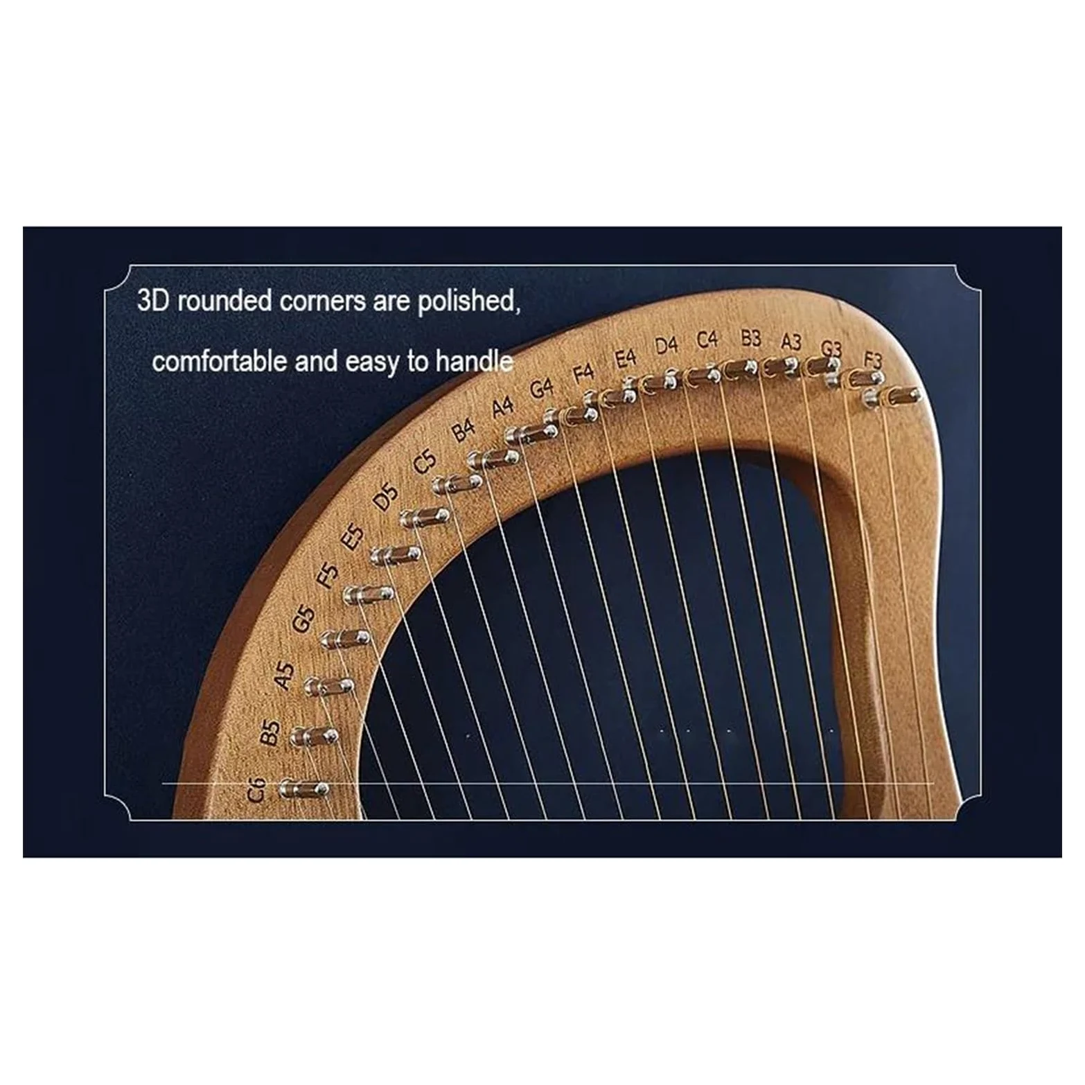16/19/21/24 Corde Arpa In Legno Di Mogano Strumento Musicale Lira Arpa Con Chiave Di Accordatura Corde Di Ricambio(24 Wood)