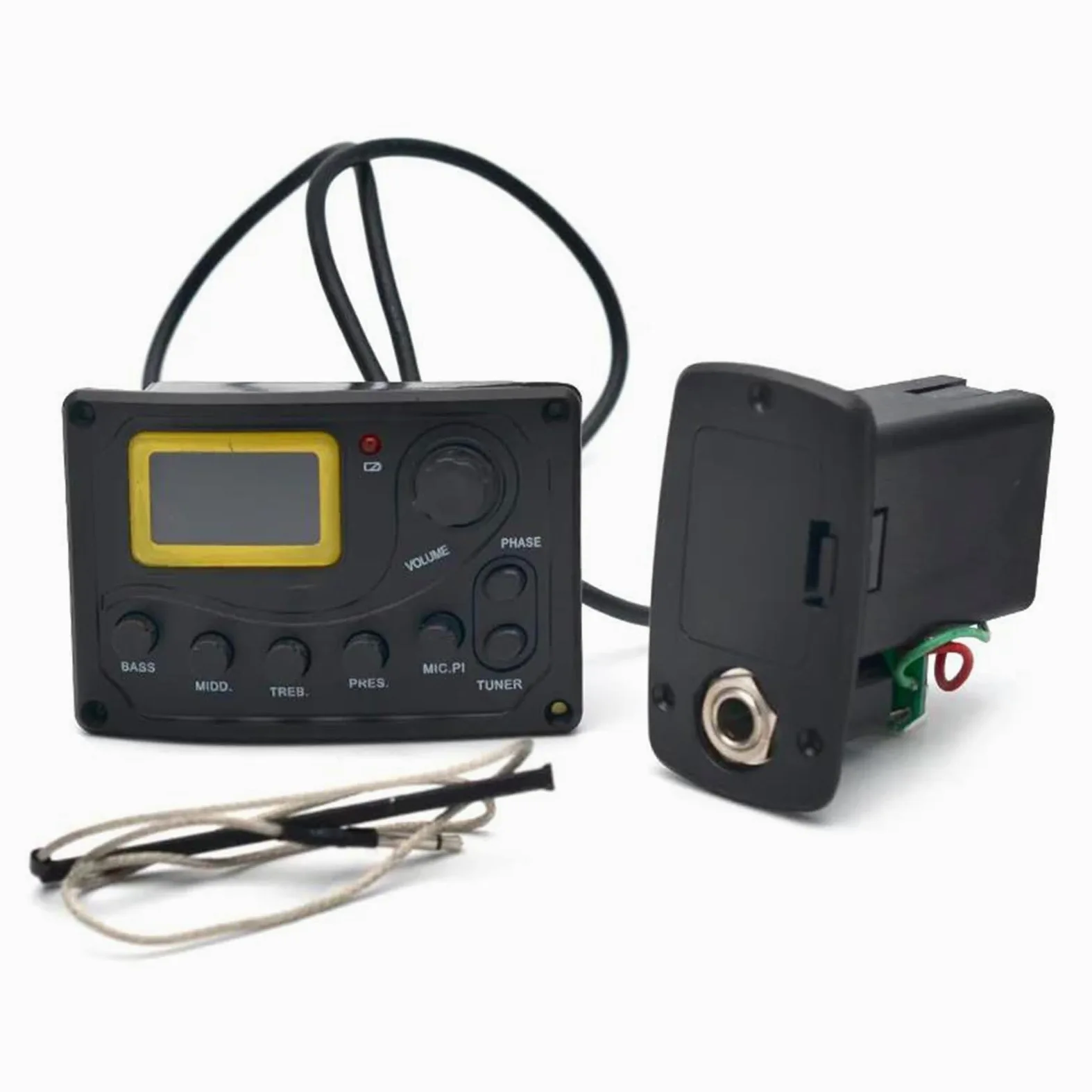 12 Set 4 Bande EQ Equalizzatore Chitarra Acustica Basso EQ Preamplificatore Con Microfono E Accordatore Pickup Chitarra Pezzi di ricambio per pickup per chitarra acustica(3)