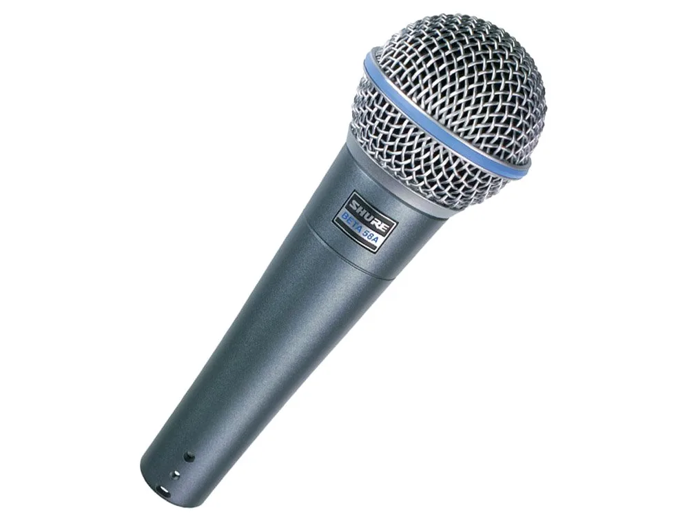 SHURE Beta 58A - Microfono AUX, dinamico, per voce, di precisione, per performance progetto live e studio di registrazione