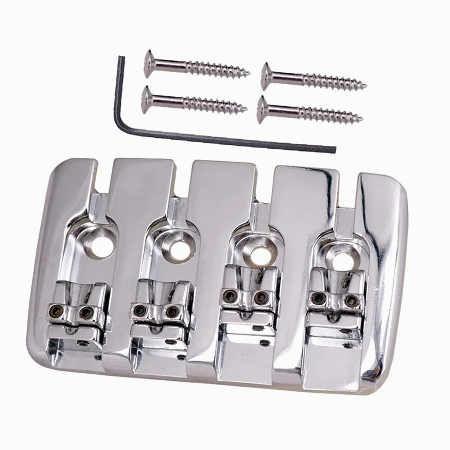 Targhetto Per Ponte Da Sella Per Chitarra Per 4 Corde Per Basso Elettrico Sostituzione delle parti ponte (Color : Silver)