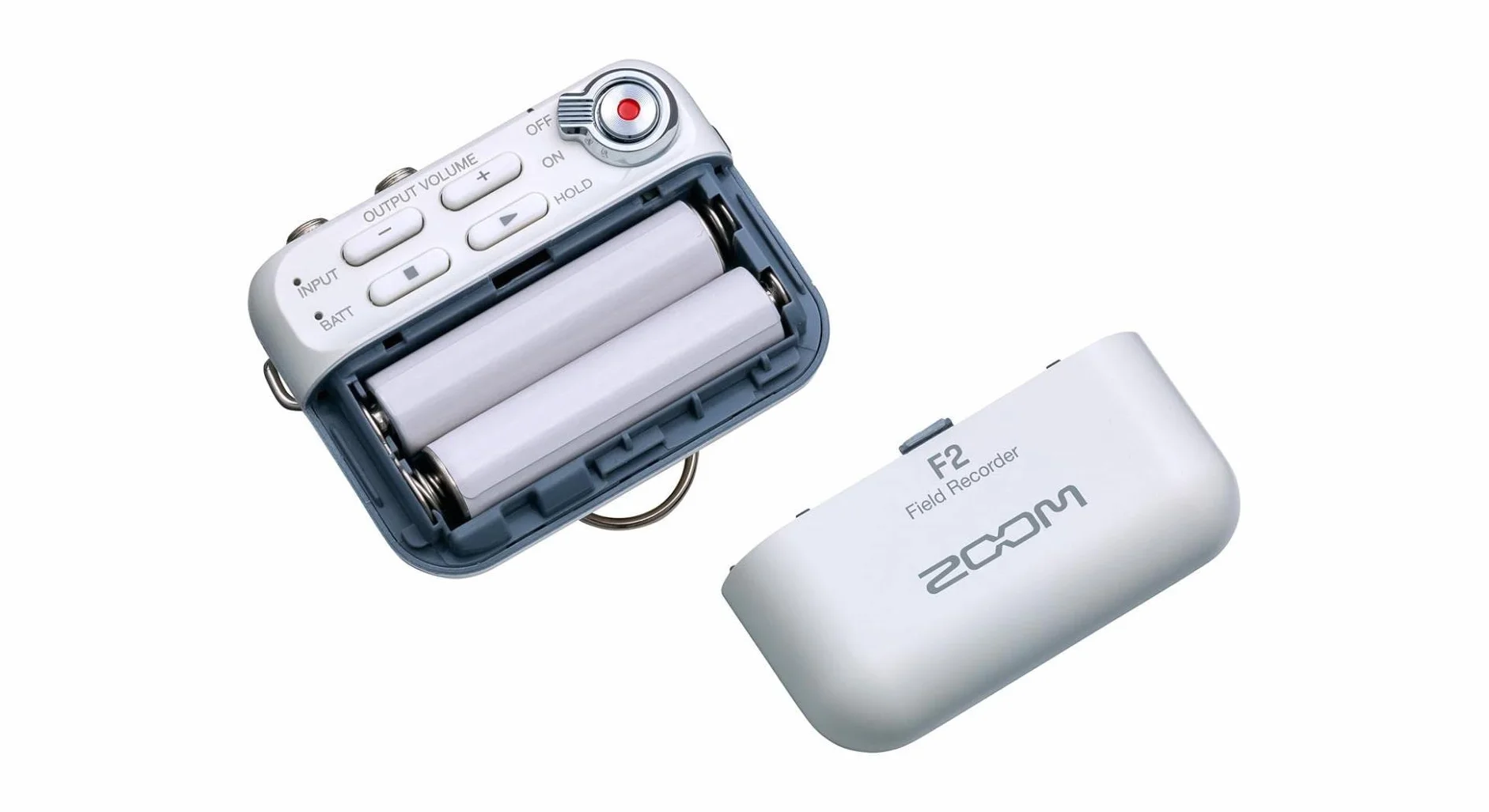 Zoom - F2/W - Lavalier Registratore compatto da cintura, registrazione float a 32 bit, senza clipping, audio per video, registrazioni su SD e alimentazione a batteria con microfono lavalier incluso