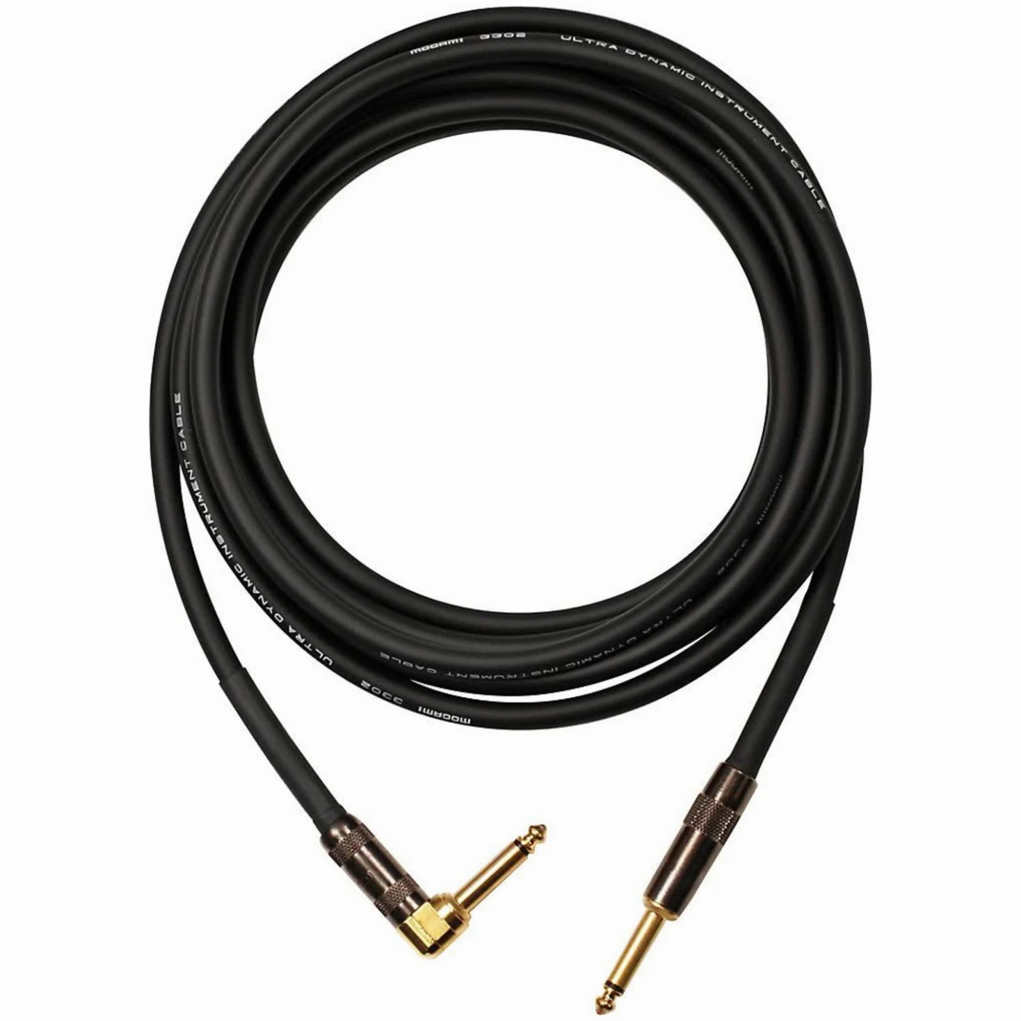Mogami Platinum guitar-r cavo per strumenti, 1/10,2 cm TS maschio spine, contatti dorati, ad angolo retto e connettori dritti 6 Foot Right Angle to Straight