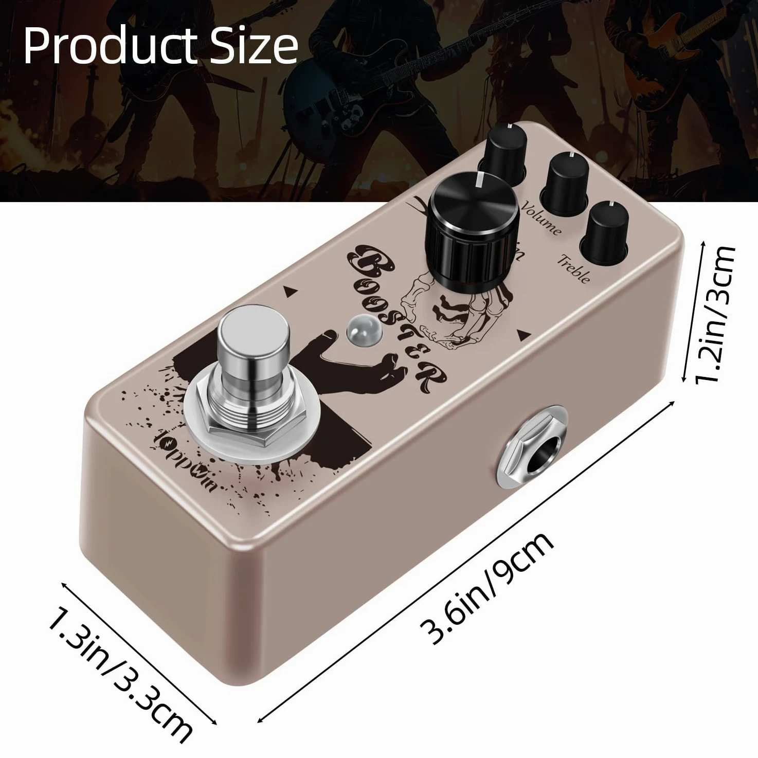 Pure Boost 20dB+ Clean Boost Pedal - ±15dB Equalizzatore a 2 bande, involucro in metallo, True Bypass per chitarra/basso