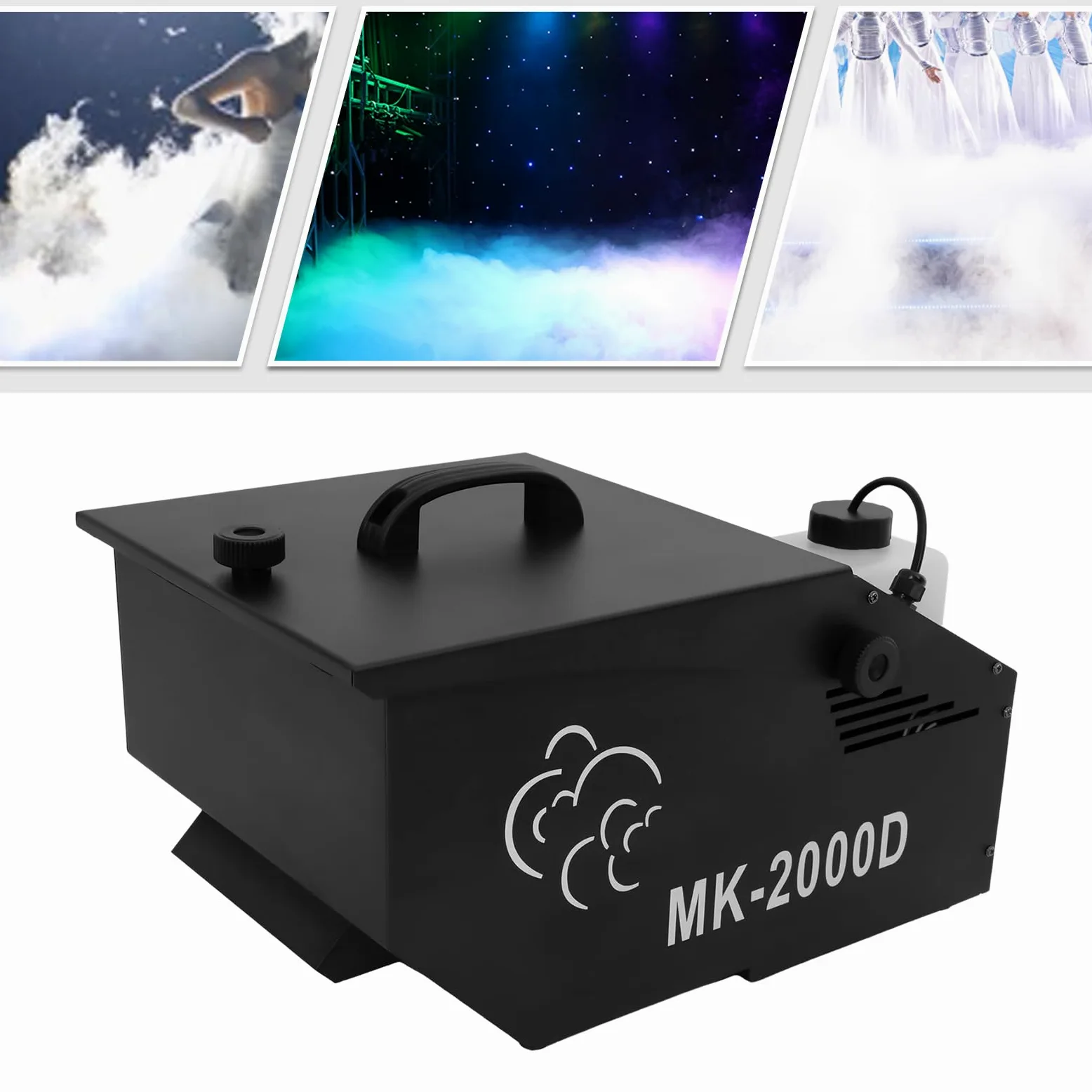DMX - Macchina per fumo, 0,5 l, per palcoscenico, nebbia, 1200 W, con telecomando senza fili, per feste, Halloween, matrimoni, Natale, spettacoli