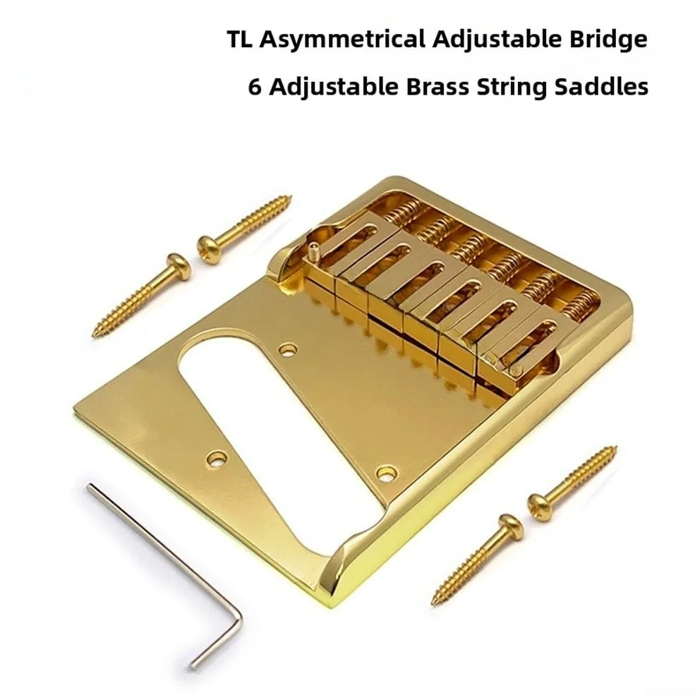 Design asimmetrico in ottone per chitarra elettrica, con 6 selle regolabili, parte di ricambio per chitarra elettrica, finitura nera, dimensioni 104 x 78,8 mm, qualità del tono migliorata e durata per