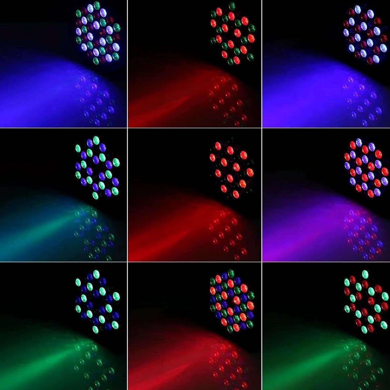 4PCS Par LED RGB Ricaricabile, 36 LED Luce di Scena 6000mAh Powercon Batterie con Telecomando e Attivazione Sonora, Illuminazione Palco per Discoteca Matrimonio Bar Festa Esterno