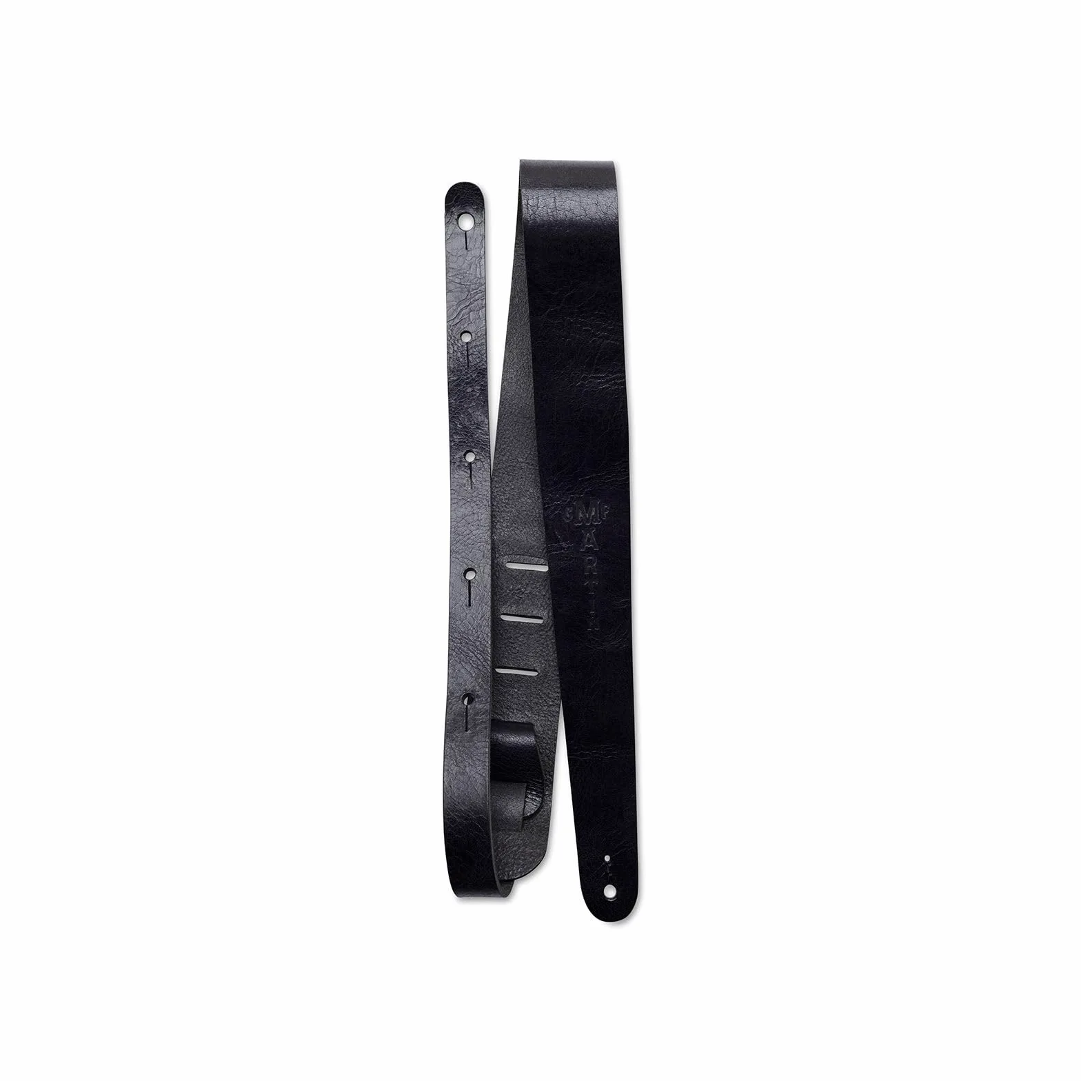 Martin & CO. – Tracolla Vintage Leather per Chitarra Acustica/Elettrica – Pelle Nera – Larghezza 5,4 cm – Lunghezza 137 cm – Made in USA (18A0064)