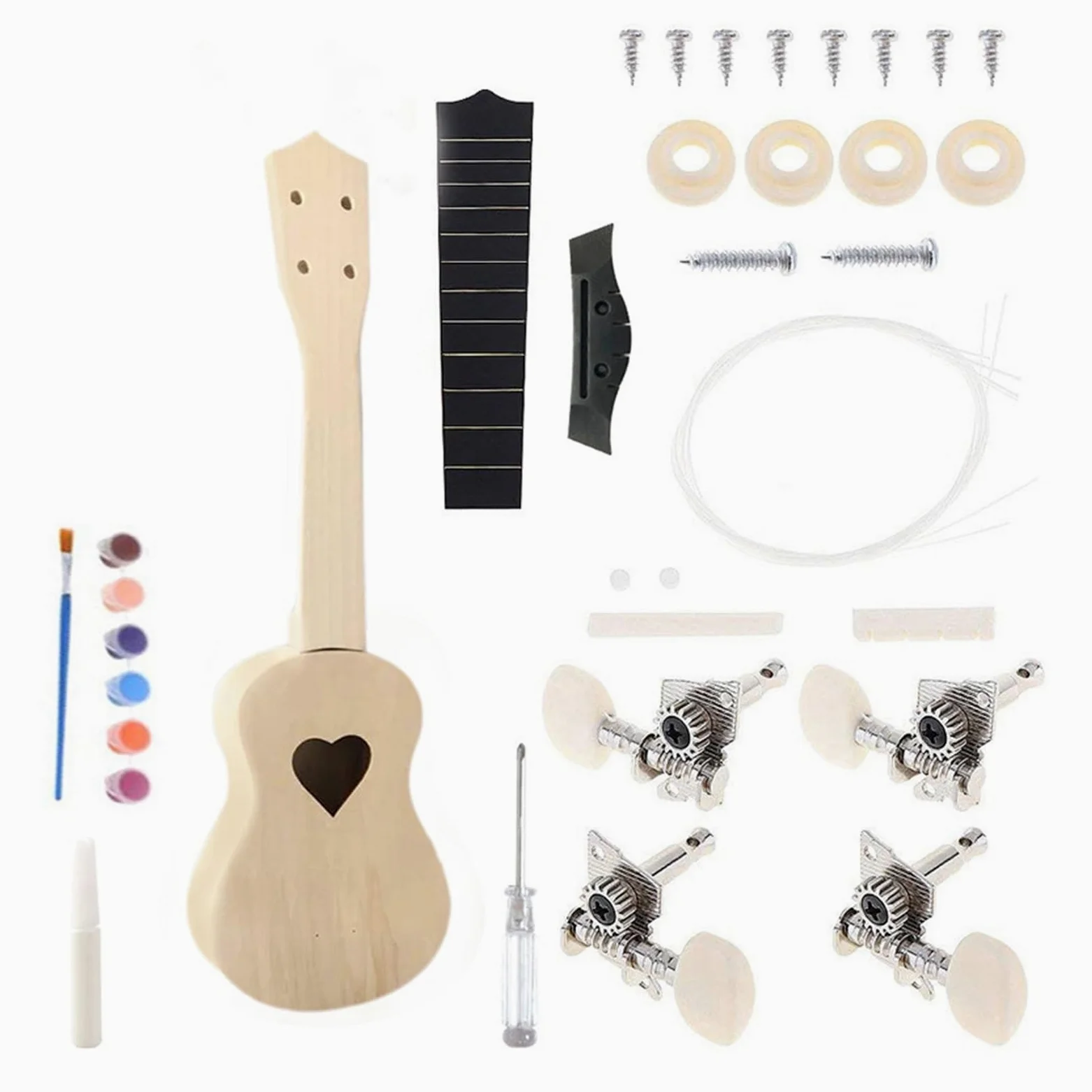 Ukulele Per Adulti Strumento Assemblato A Mano Per Ukulele Professionale Fai Da Te In Legno Per Adulti Da 23 Pollici