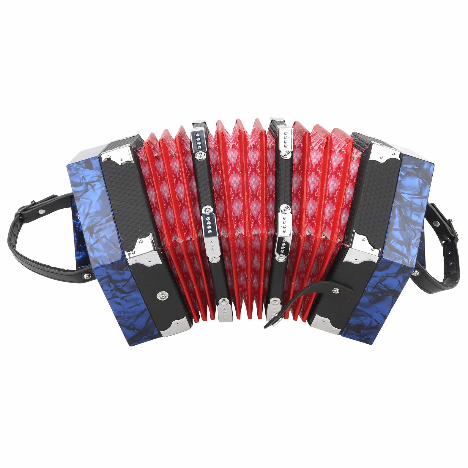 Fisarmonica professionale a fisarmonica a fisarmonica a 3 colori con cinturino regolabile, per esterno, per musica(Royal blue)