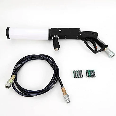 Macchina del Fumo a Cannone a CO2, Pistola a Cannone a CO2 a LED Portatile Macchina a Getto RGB Club Bar Effetti DJ Fogger Pistola fumogena con luci controllabili