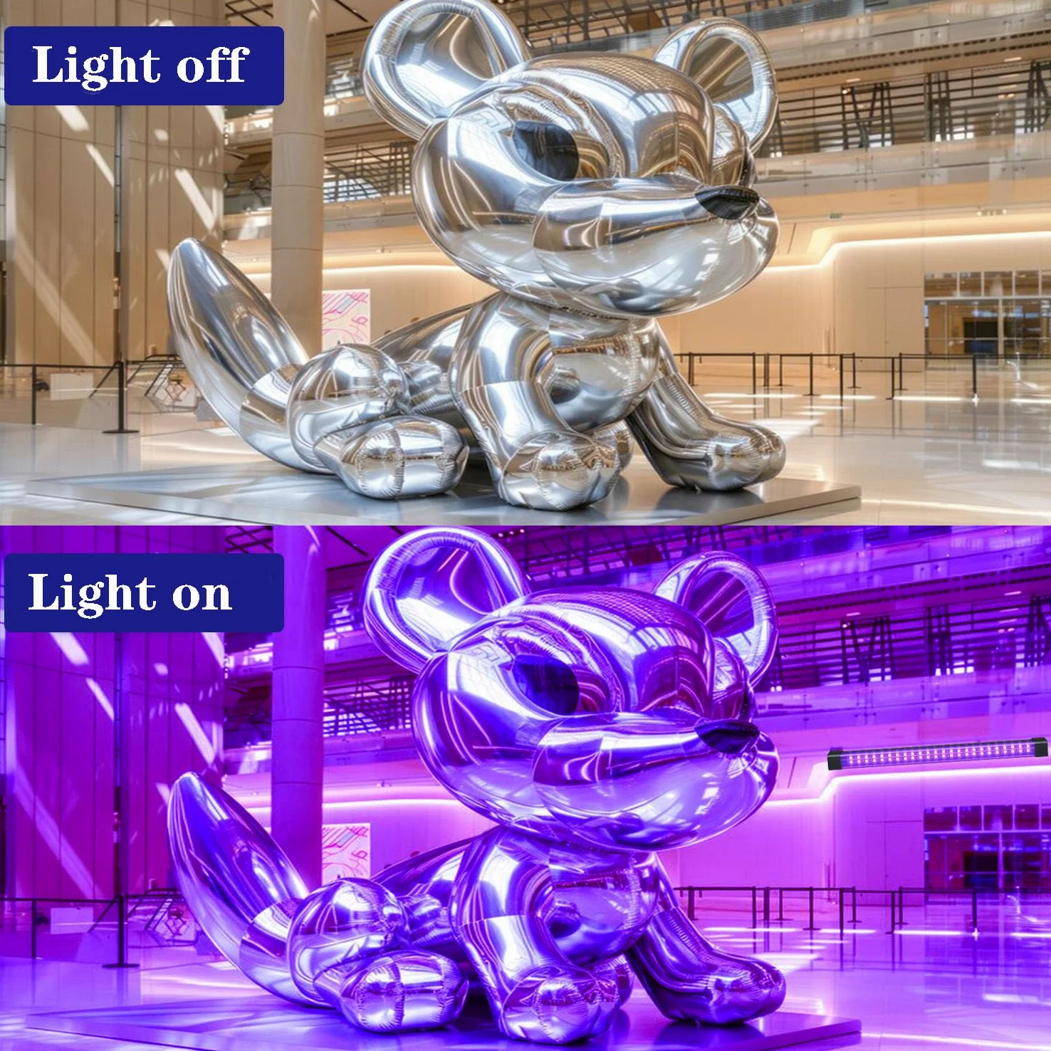 2Pcs Ricaricabile 10W Barra LED UV Lampada di Luce Nera, USB Black Light per Scena di Natale Halloween DJ Disco Black Light Effetto Fluorescente di Palcoscenico
