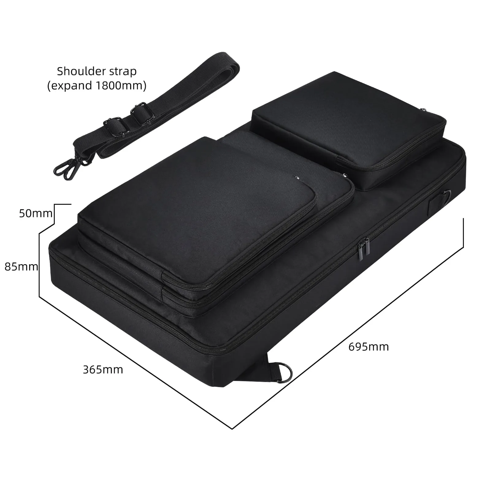Consolle per DJ Borsa Custodie per Pioneer DJ DDJ-FLX6/DDJ SX SX2 SX3,Custodia da Viaggio Portatile di Ricambio con Tracolla e Trasporto,Borse per Cuffie,Tablet,Cavo,Caricabatterie (Nero)