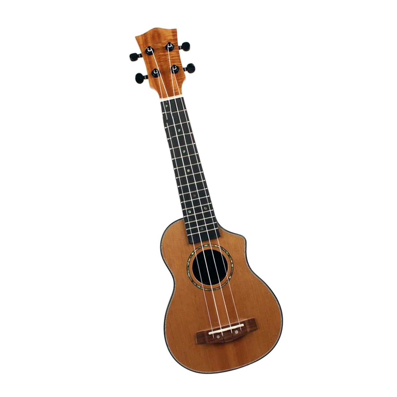 Ukulele Lucido A Spalla Mancante In Legno Massello Adatto Per L'uso Professionale Di Strumenti A Corda Ukulele