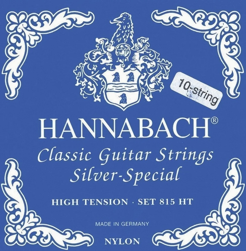 Hannabach 652598 Set 10 Corde per Chitarra Classica Serie 815, Tensione Alta, Argentato