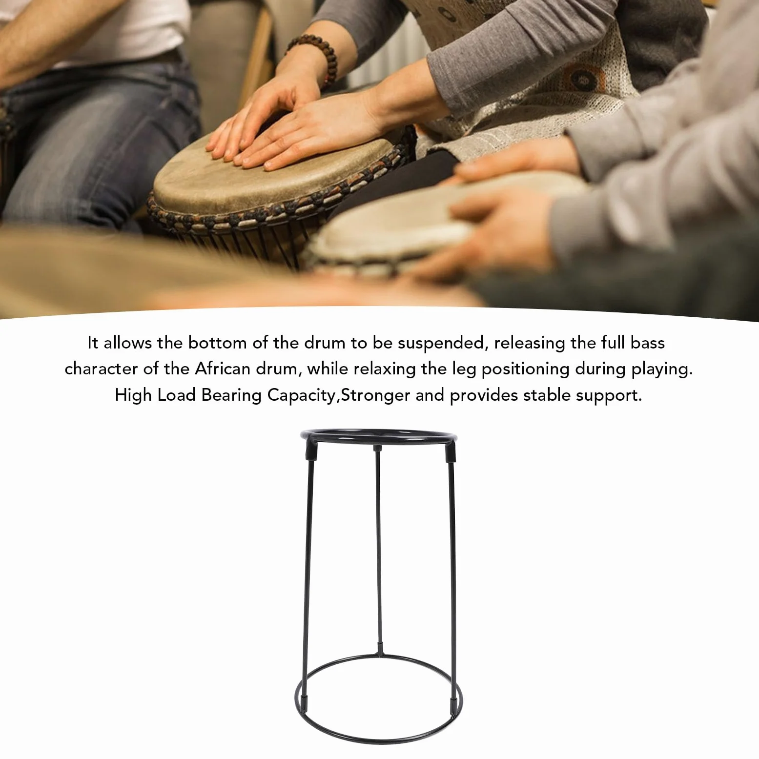 Travel Djembe Stand, supporto per pavimento Djembe portatile in acciaio al carbonio per casa e negozi African Drum Stand Djembe Drum Stand Strumento Accessorio strumento a