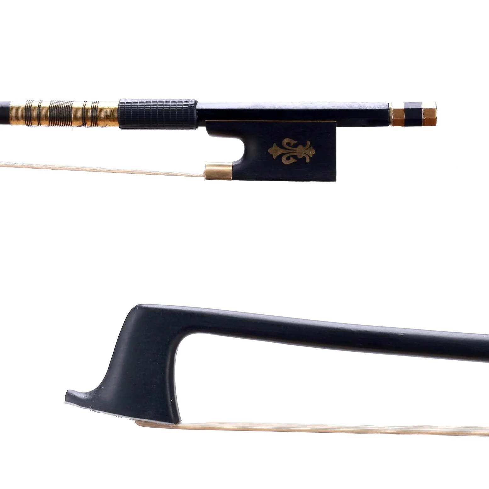 4/4 Professional Violino ad arco in fibra di carbonio - Arco da orchestra a grandezza naturale con pelo di crine mongolo e design Fleur-de-Lis, di livello professionale a bassa manutenzione