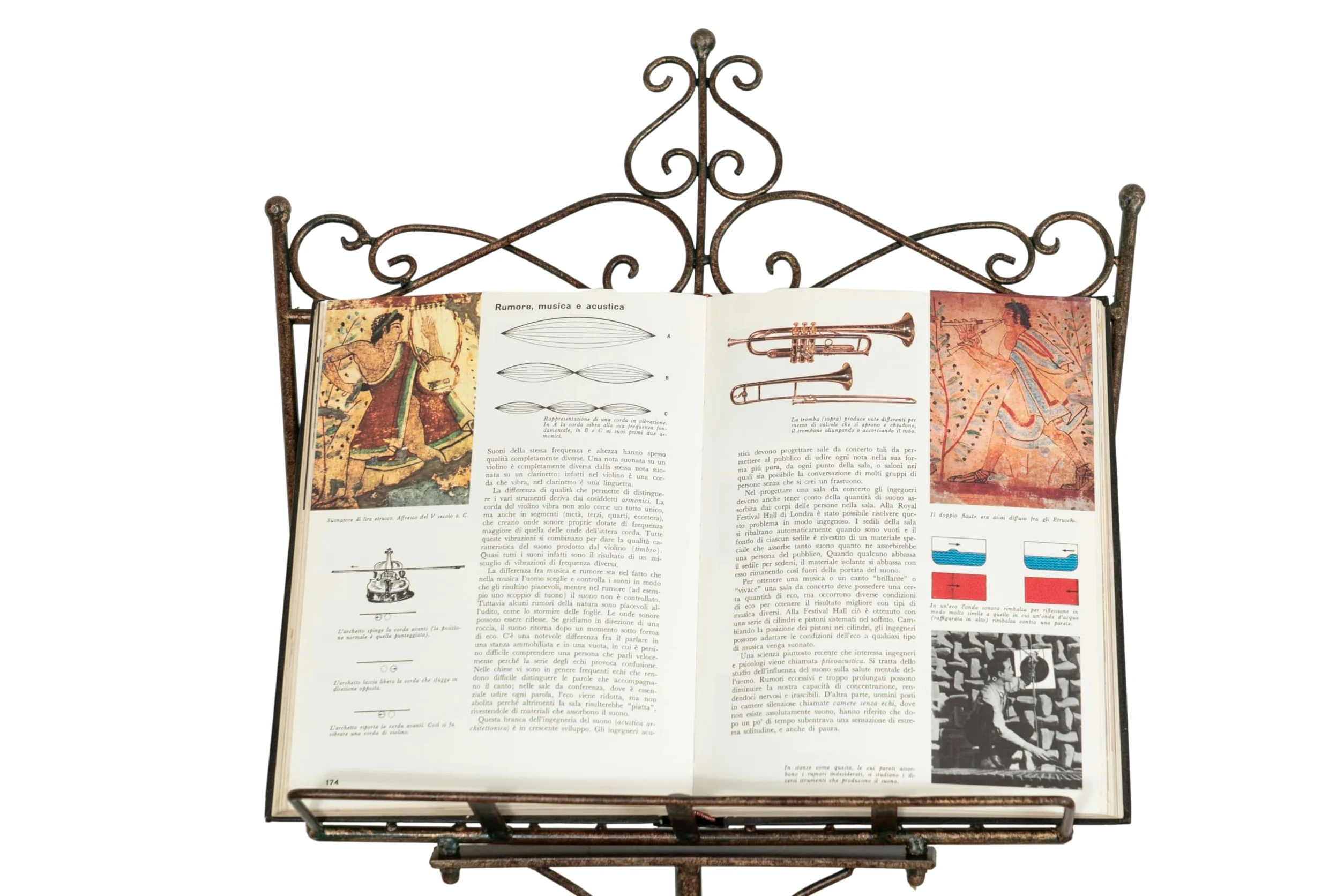 Biscottini Leggio Musicale in Ferro battuto da Pavimento L46,5xPR33xH139 - Leggio Porta Menu - Cavalletto Espositore Pubblicitario Pieghevole - Portamenu Ristorante - Leggio per Libri da Tavolo