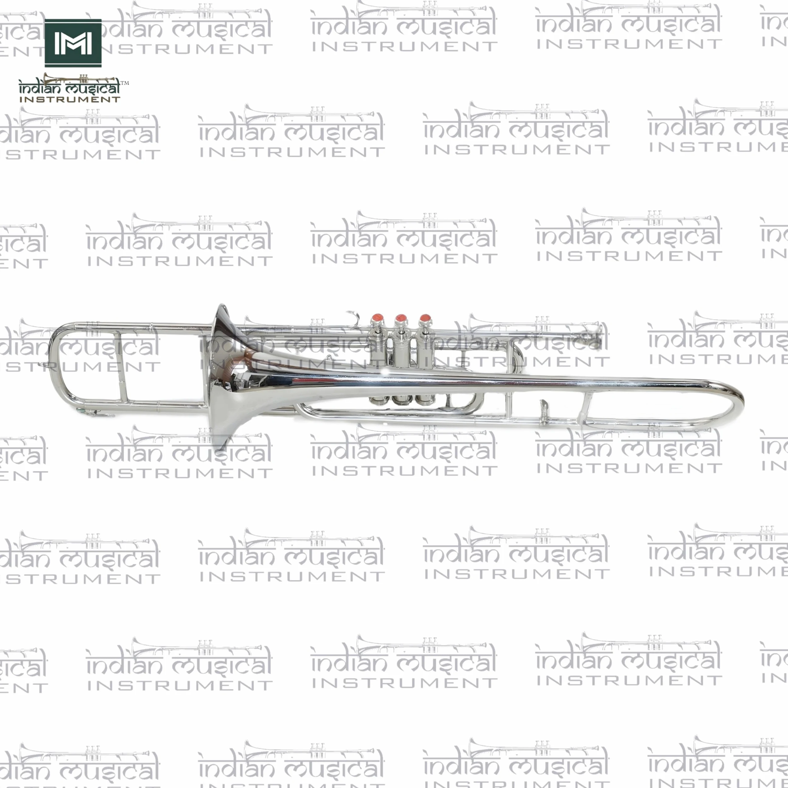 Valvola trombone, passo BB, qualità in ottone con custodia per il trasporto e bocchino incluso (argento)
