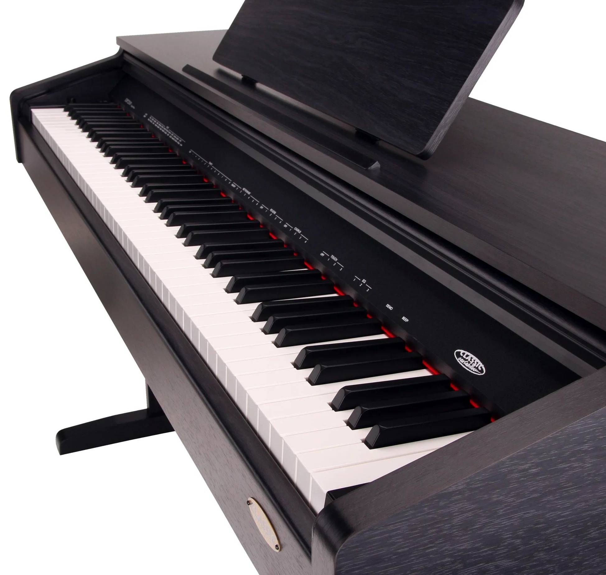 Classic Cantabile DP-210 RH E-Piano Palissandro, Polifonia a 64 voci | Tastiera HA-88-S500 con 88 tasti a meccanica a martelletti, Soft, Medio, Hard, 1 brano demo interno, 26 suoni WMA, 2 x cuffie