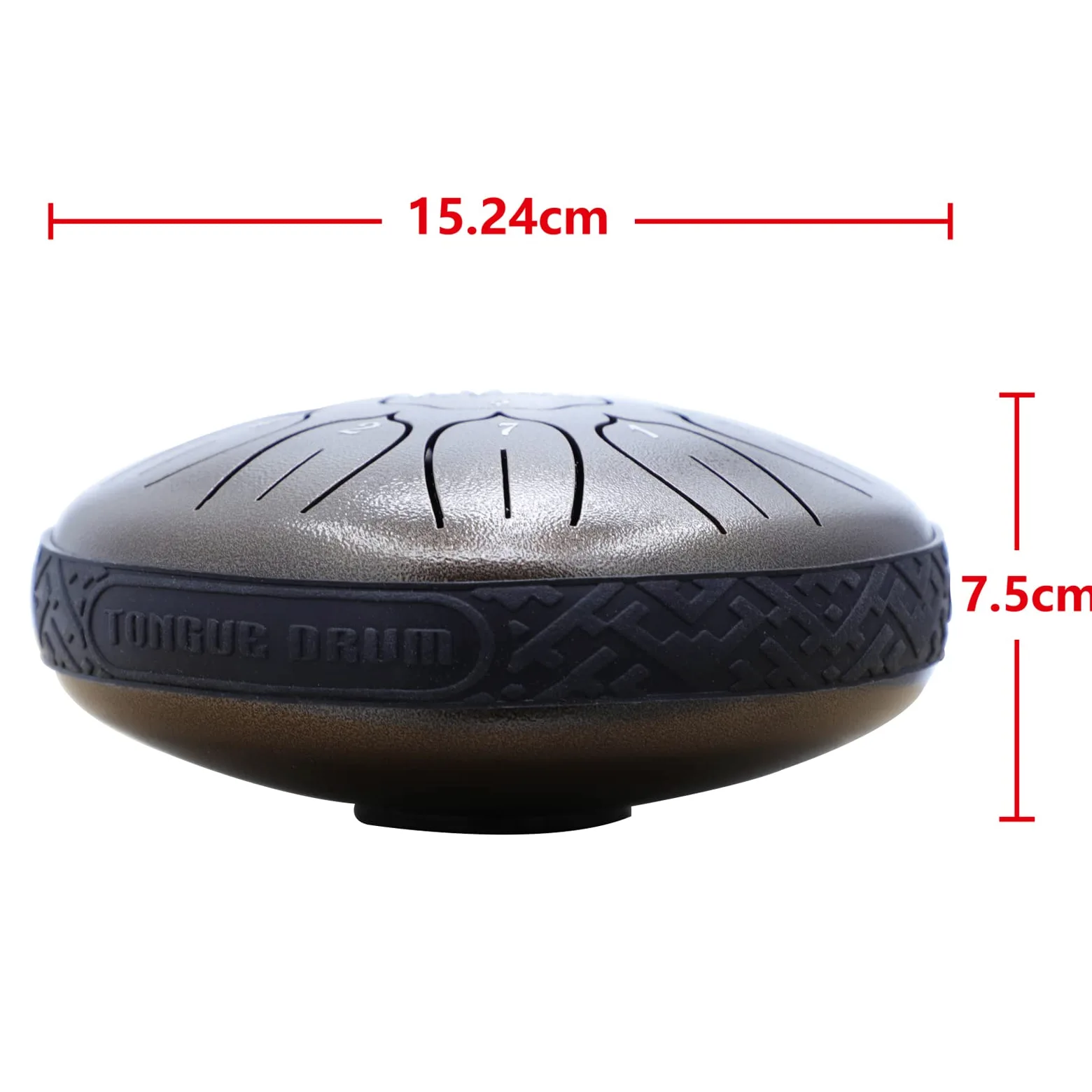 Rayzm Tamburo in Acciaio, 6 Pollici 11 Toni D-Key Steel Tongue Drum, Strumento a Percussione Portatile Handpan in Acciaio al Carbonio